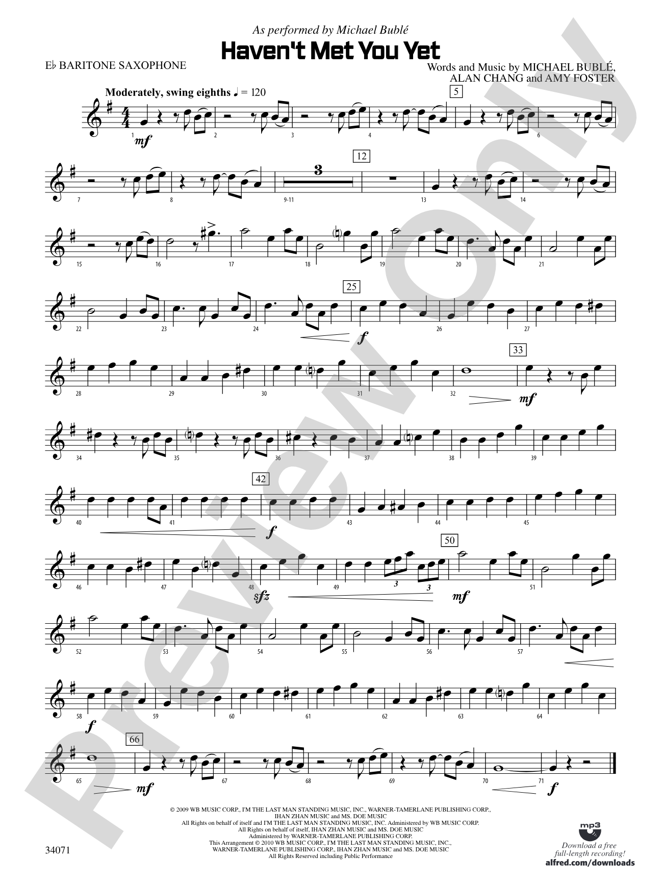 Haven't Met You Yet: E-flat Baritone Saxophone
