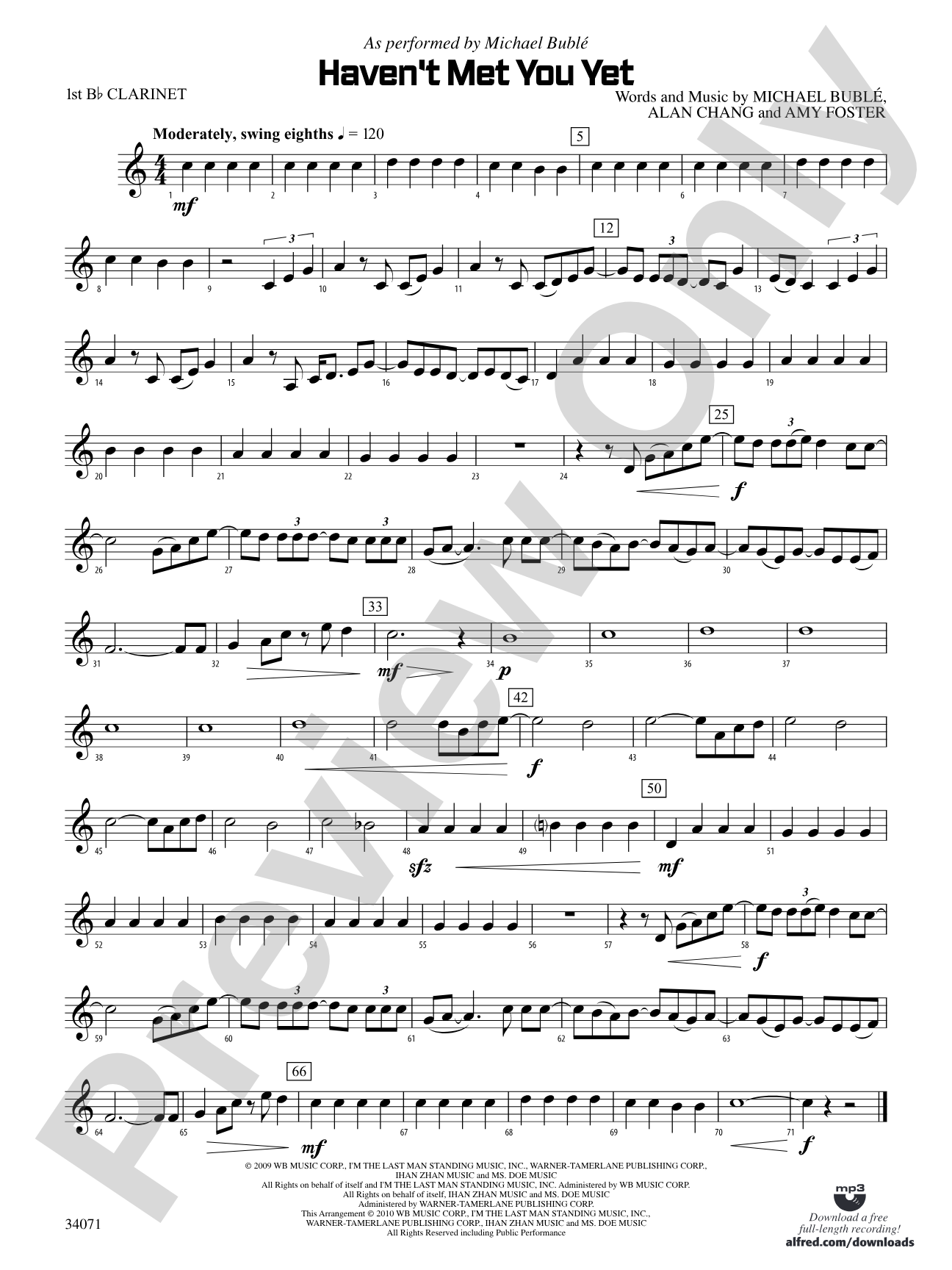 Haven't Met You Yet: 1st B-flat Clarinet