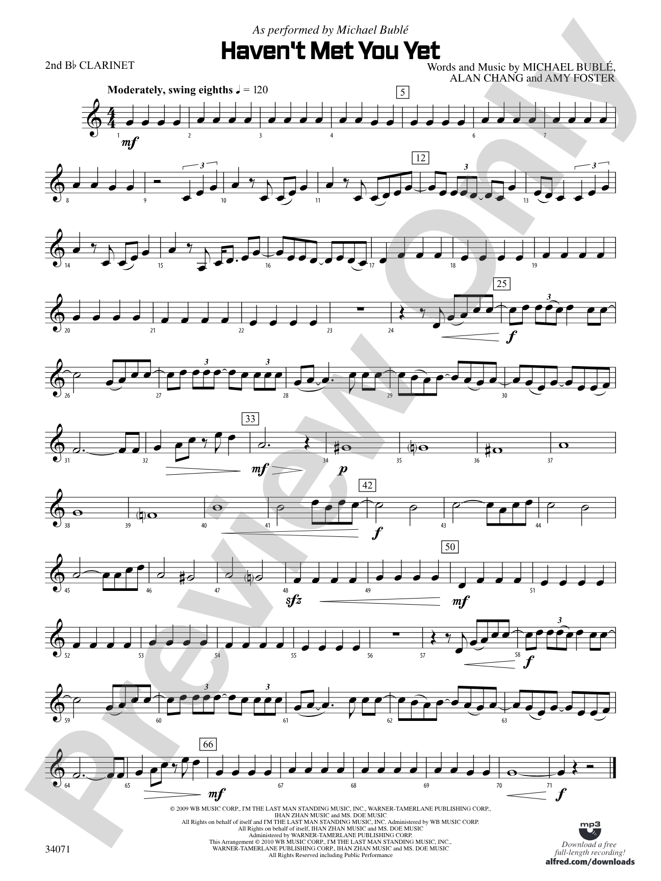 Haven't Met You Yet: 2nd B-flat Clarinet