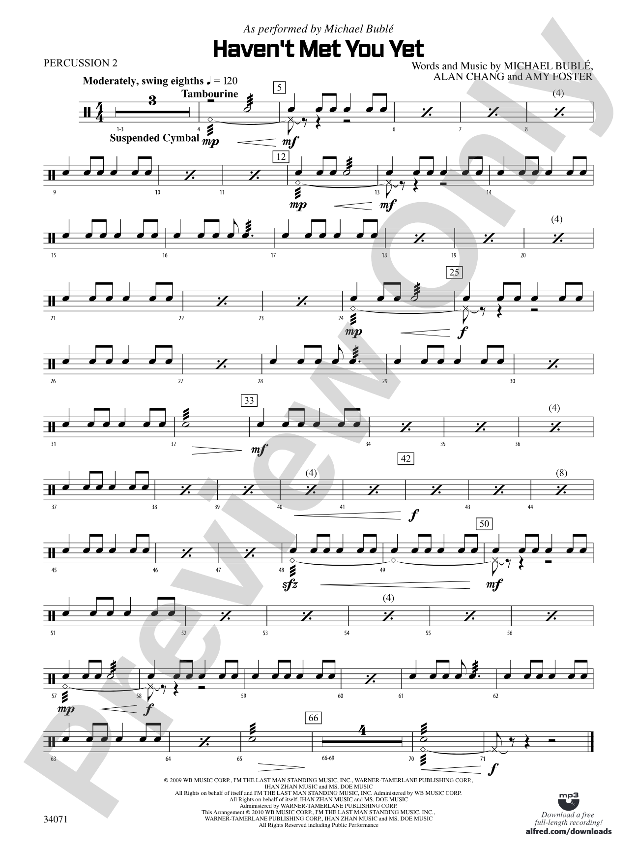 Haven't Met You Yet: 2nd Percussion