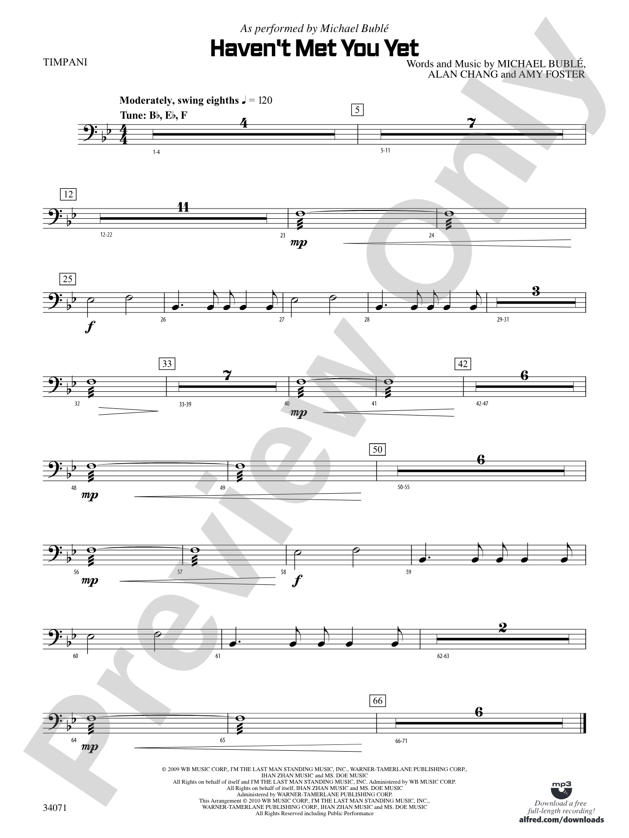 Haven't Met You Yet: Timpani