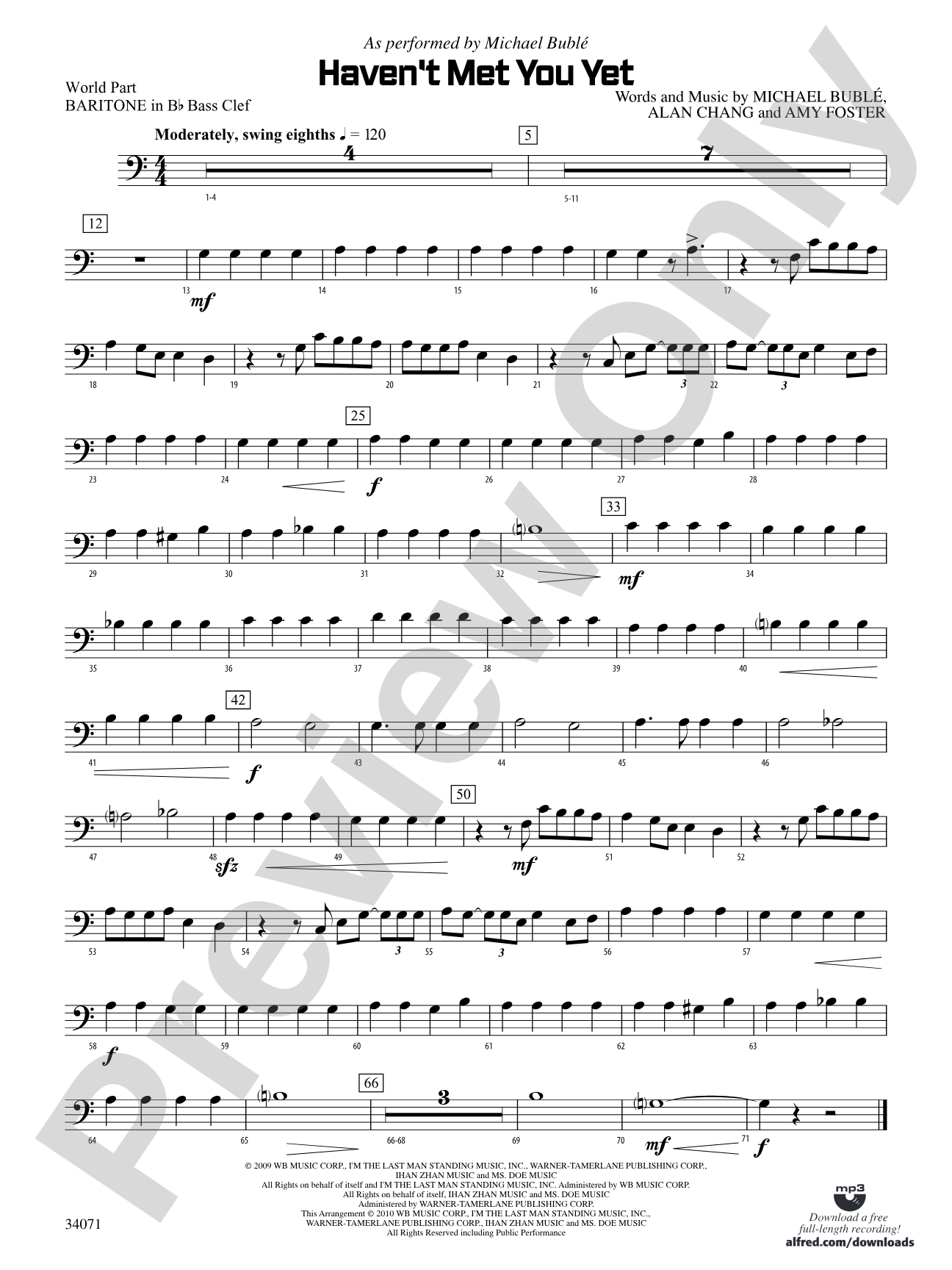 Haven't Met You Yet: (wp) B-flat Baritone B.C.