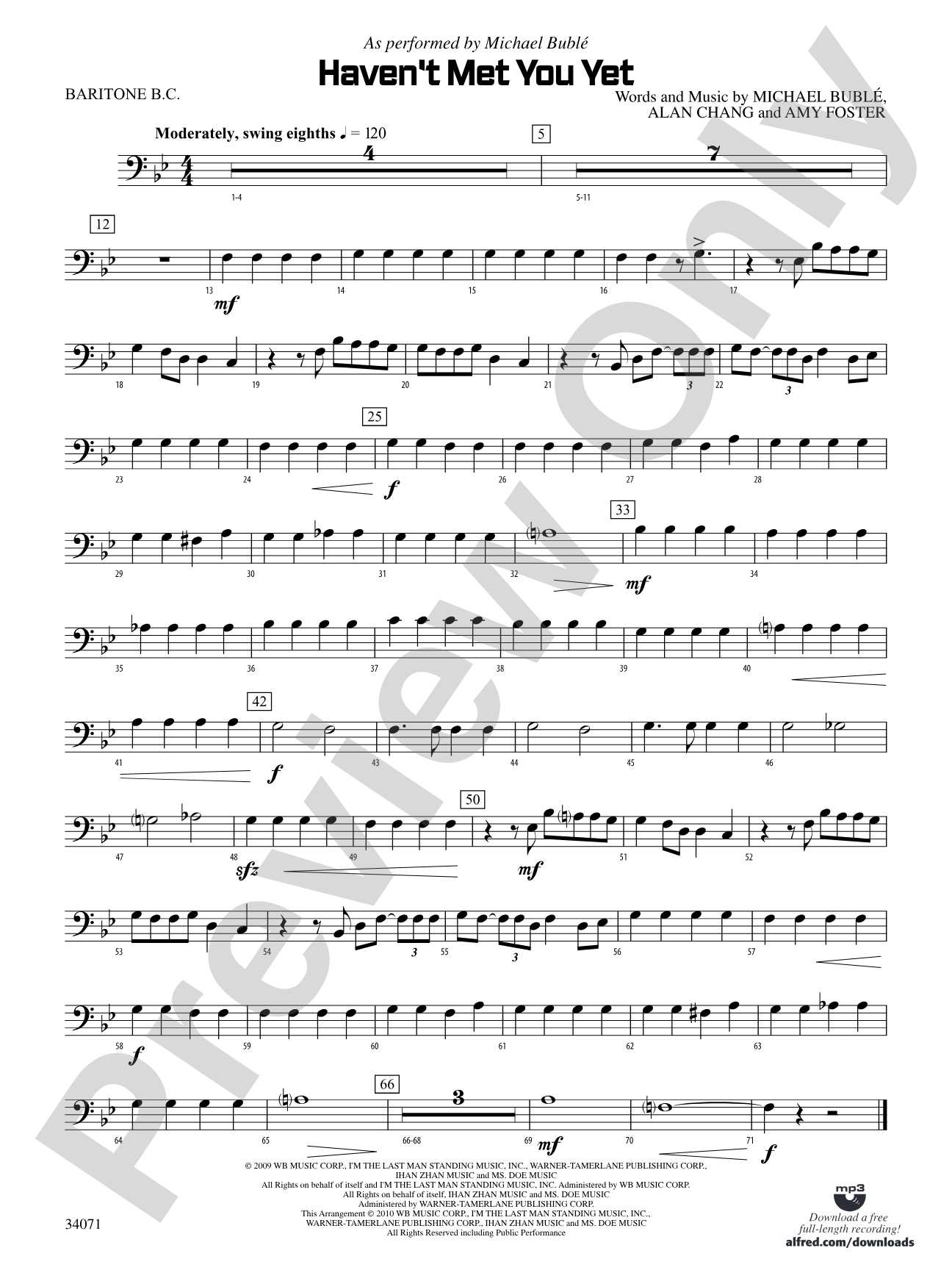 Haven't Met You Yet: (wp) Baritone B.C.