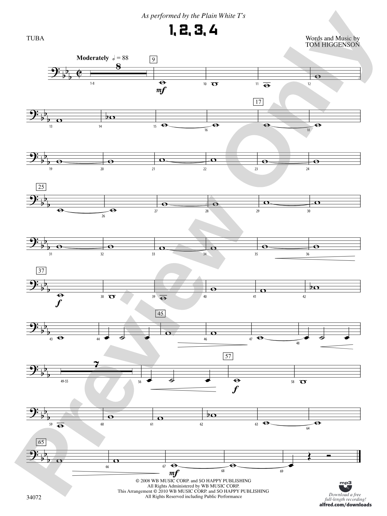 1, 2, 3, 4: Tuba