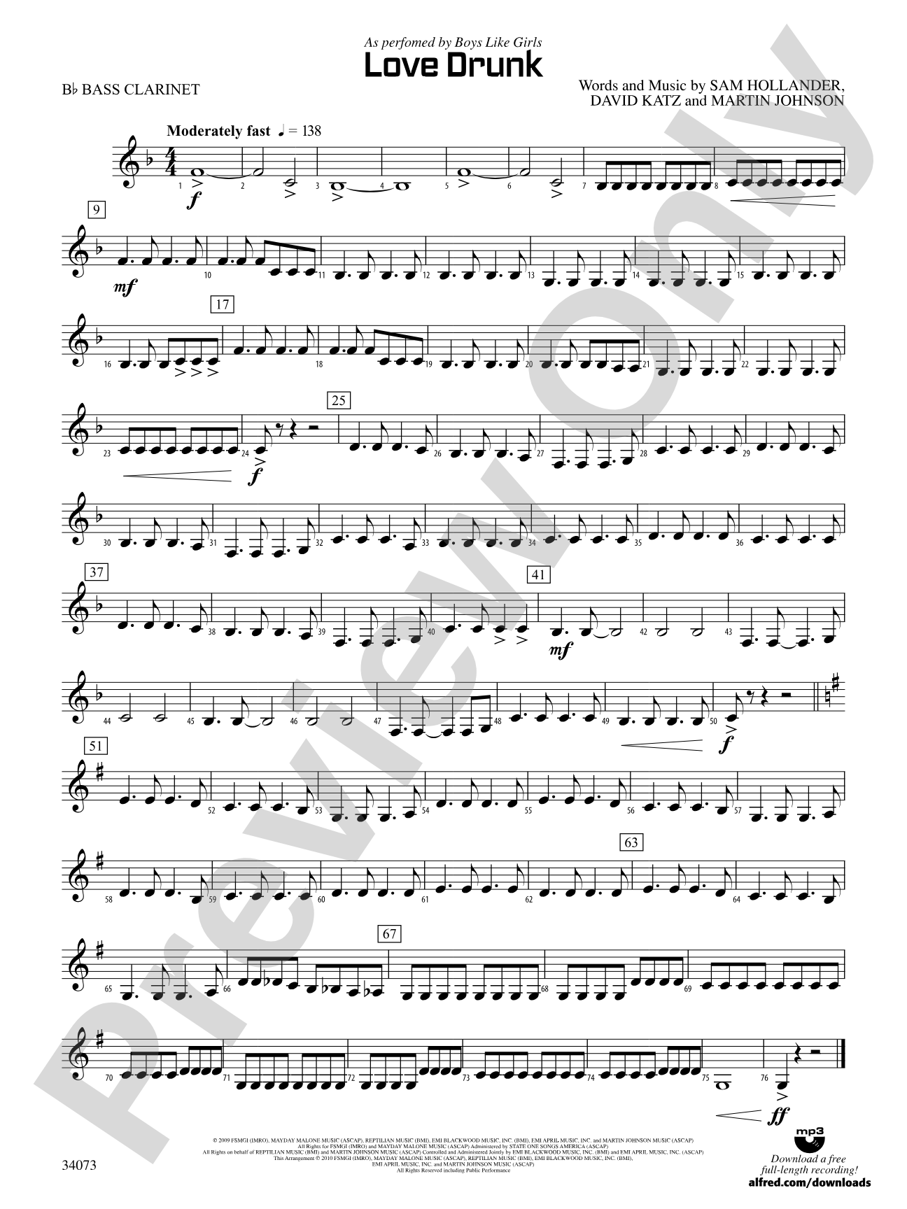 Love Drunk: B-flat Bass Clarinet