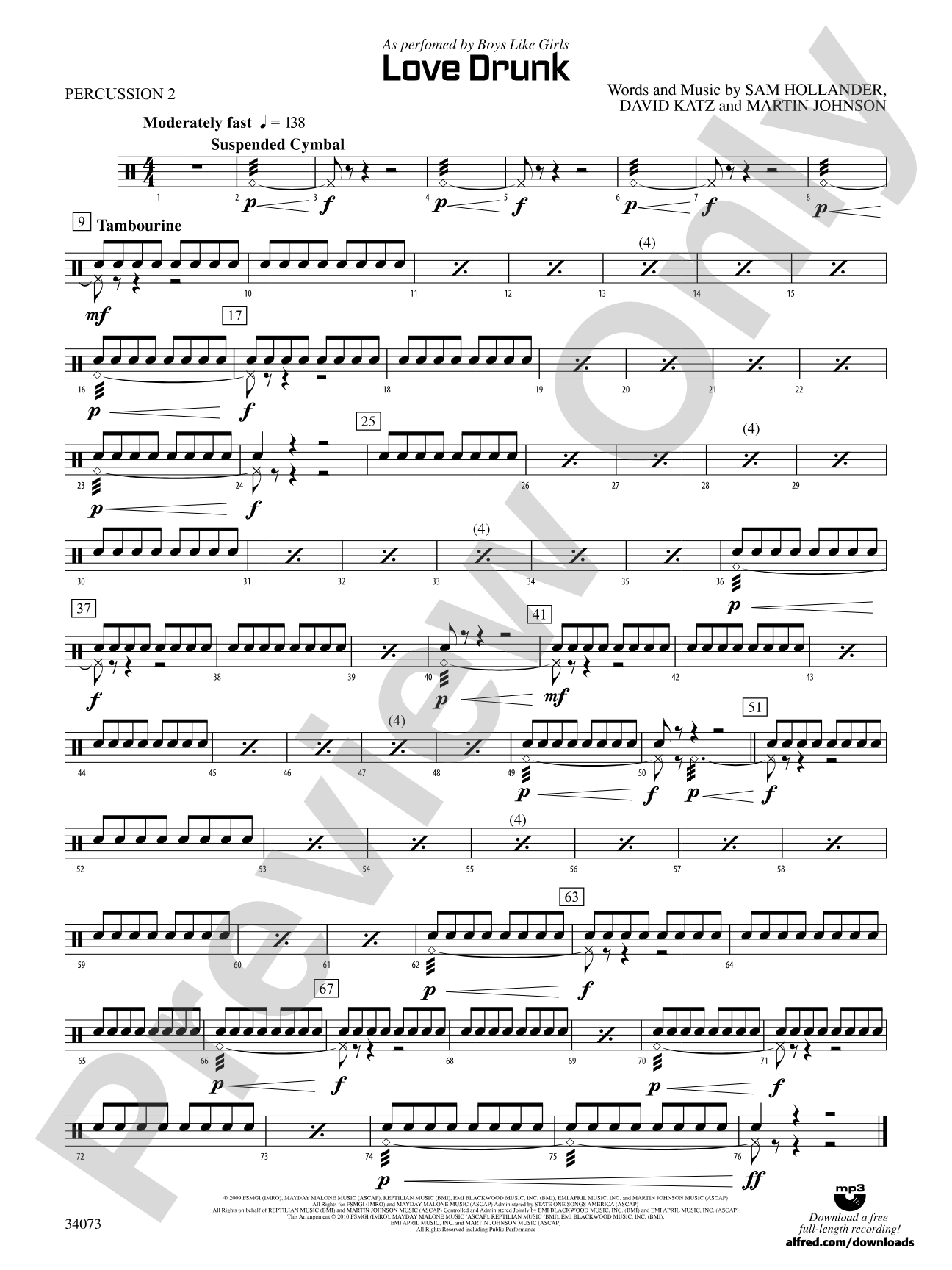Love Drunk: 2nd Percussion