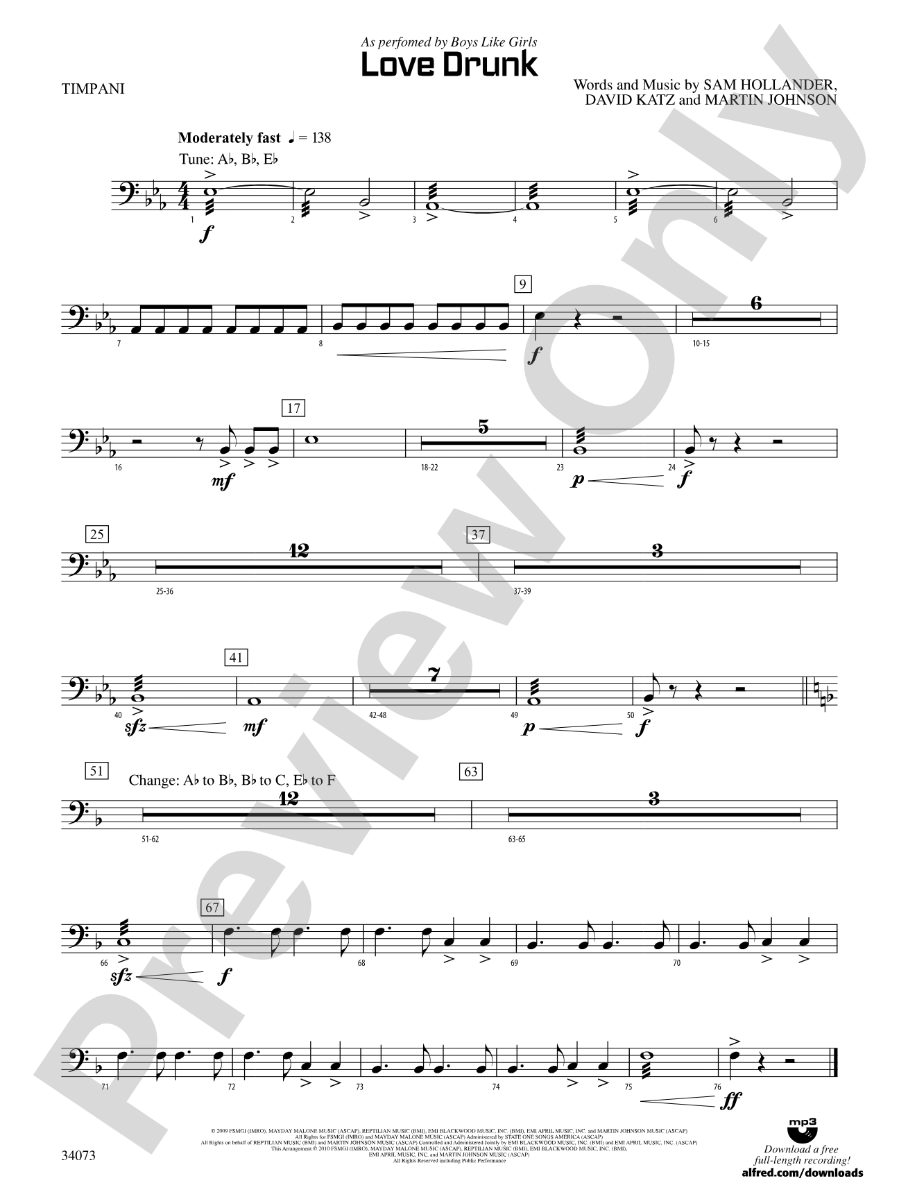 Love Drunk: Timpani