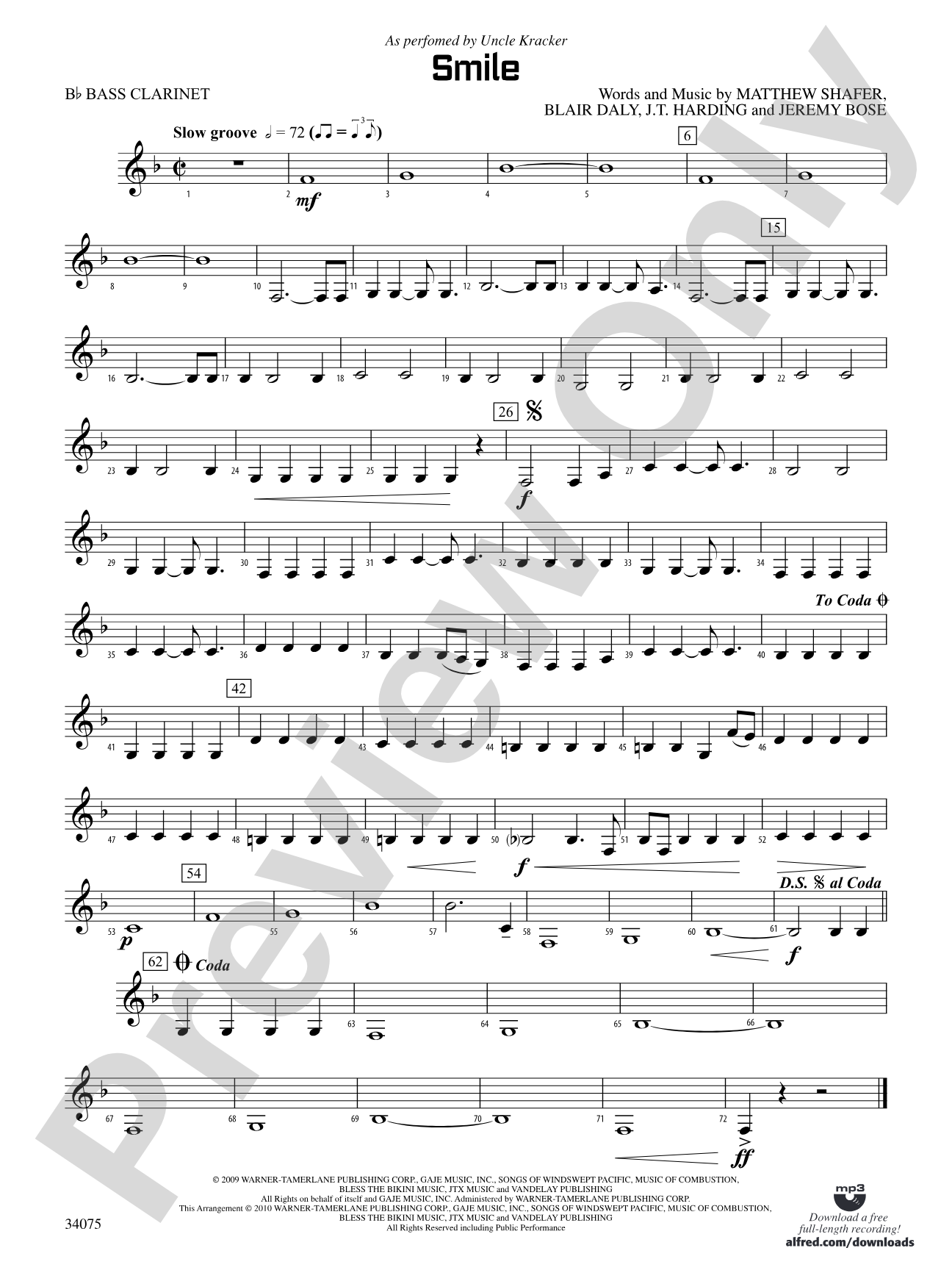Smile: B-flat Bass Clarinet