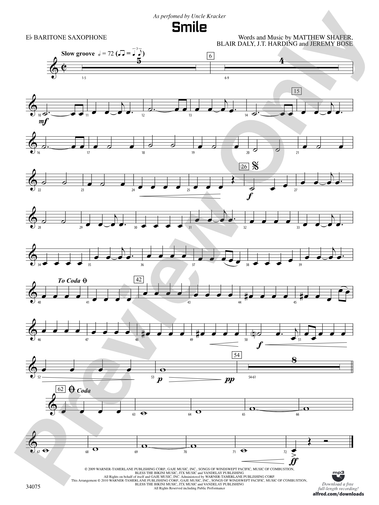 Smile: E-flat Baritone Saxophone