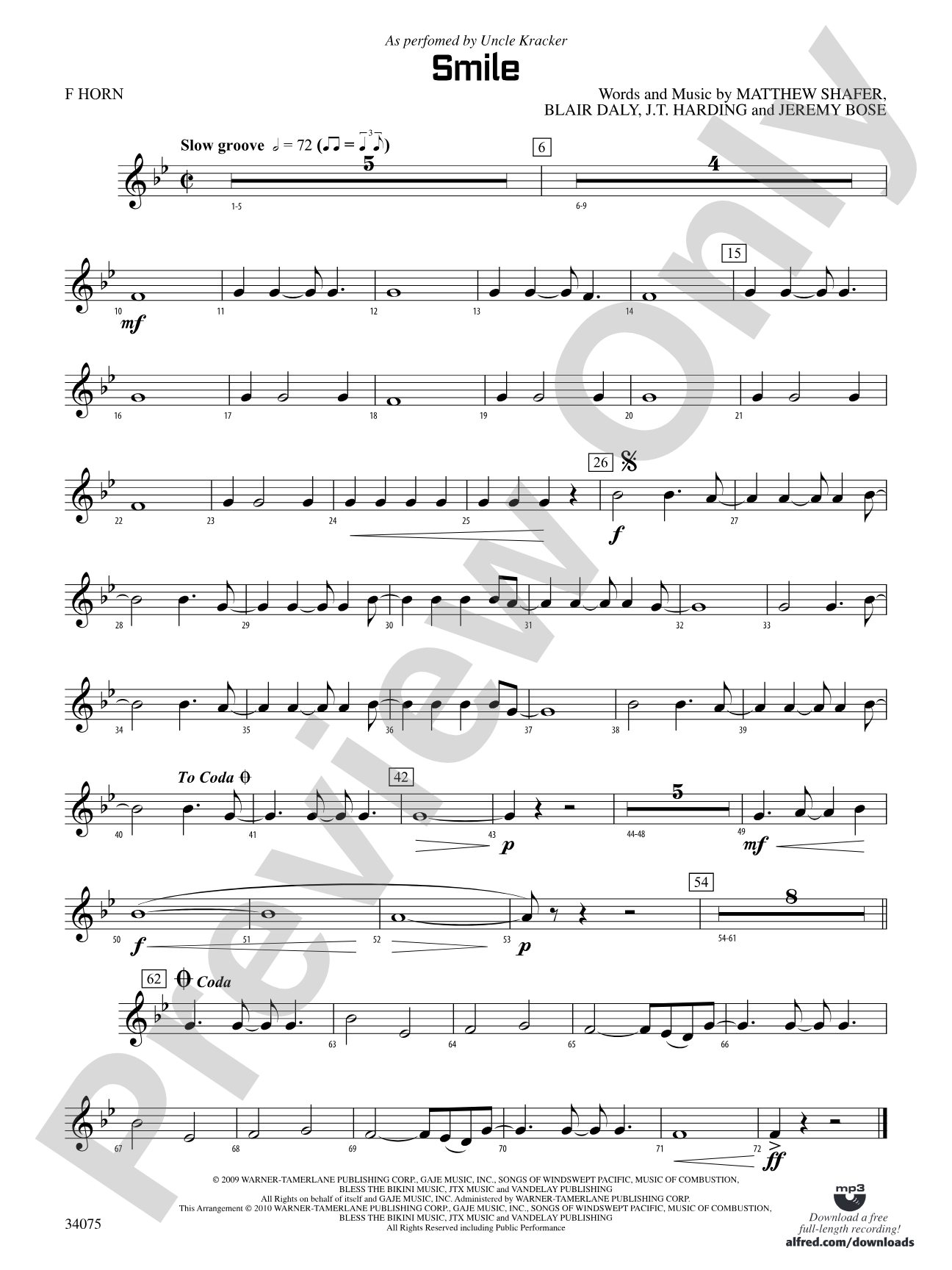Smile: 1st F Horn
