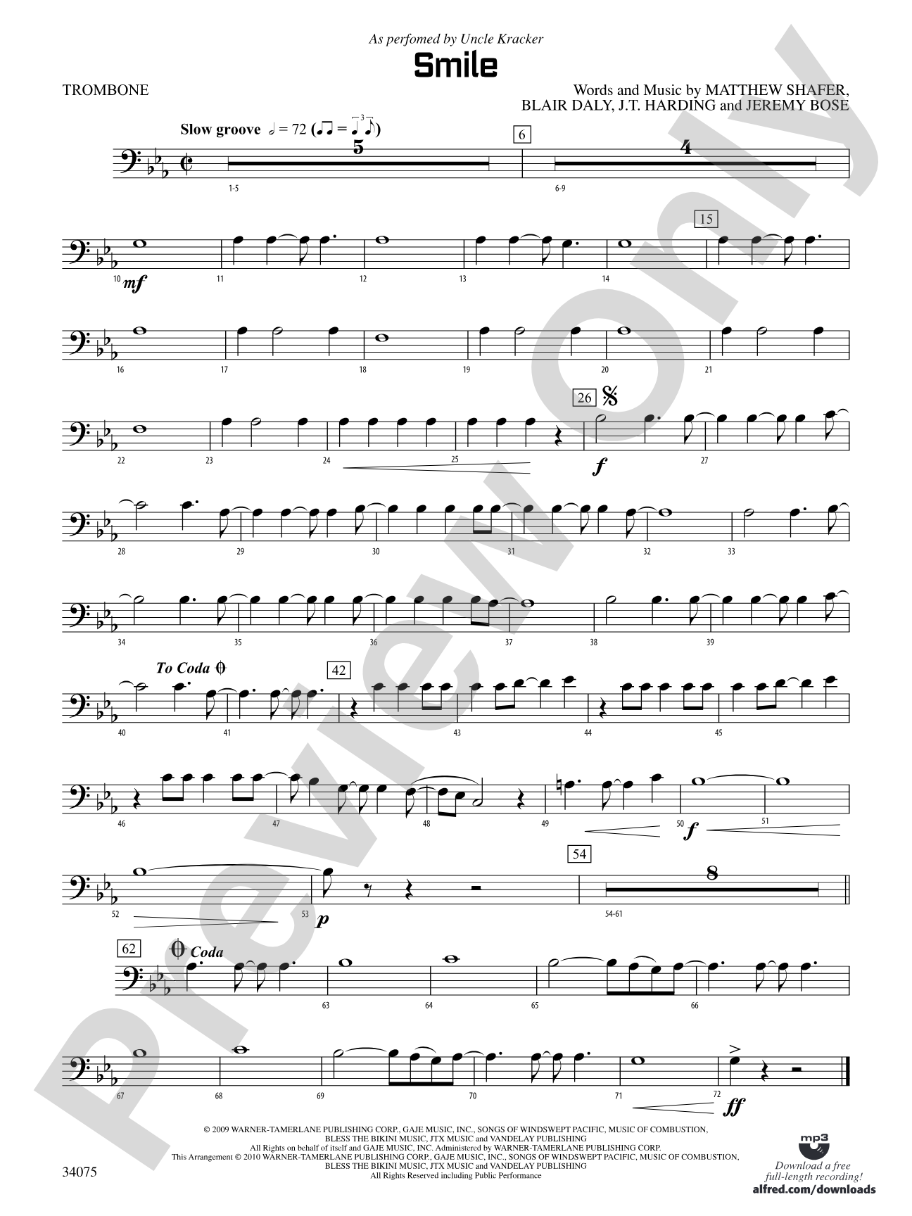Smile: 1st Trombone