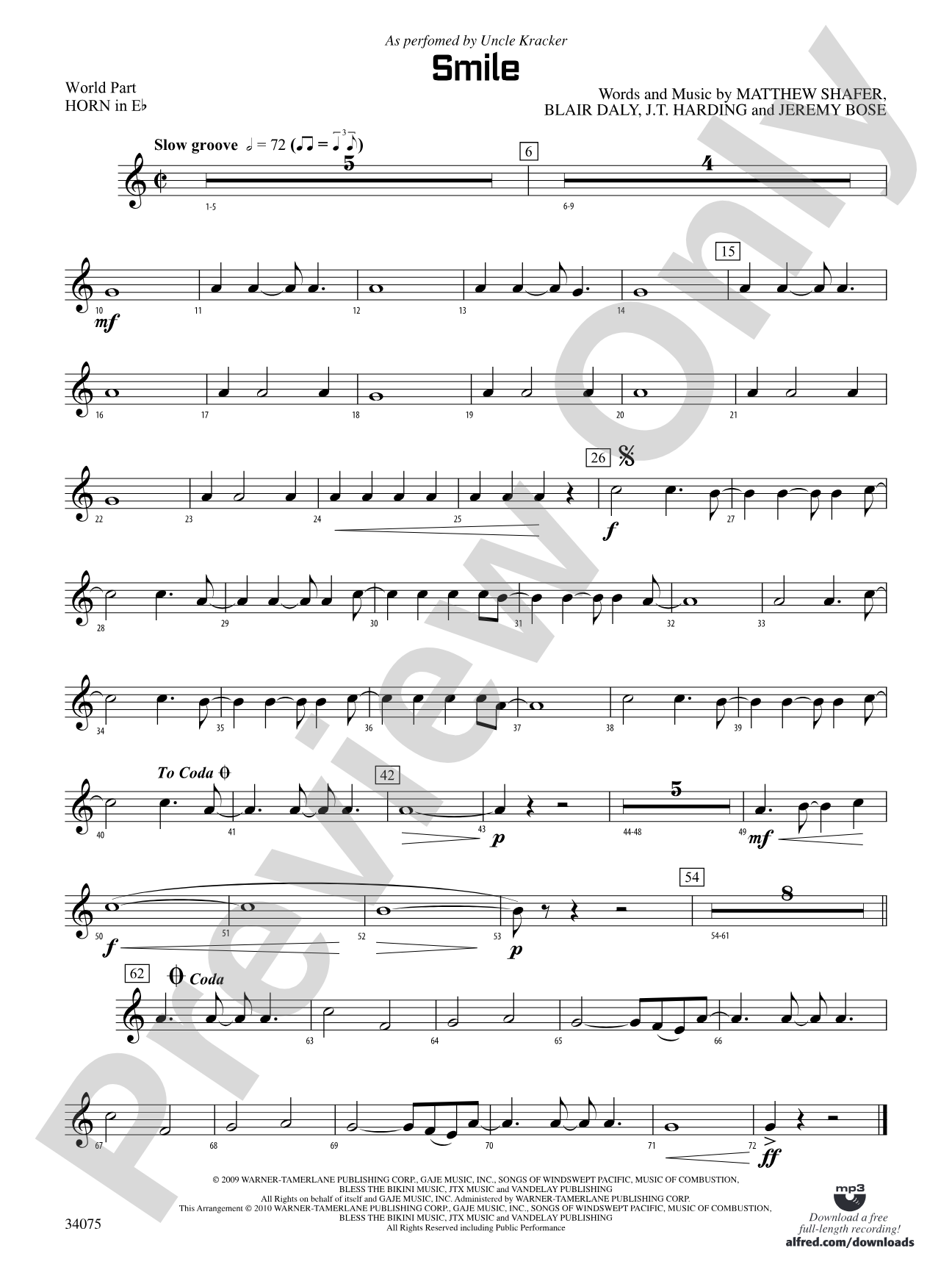 Smile: (wp) 1st Horn in E-flat