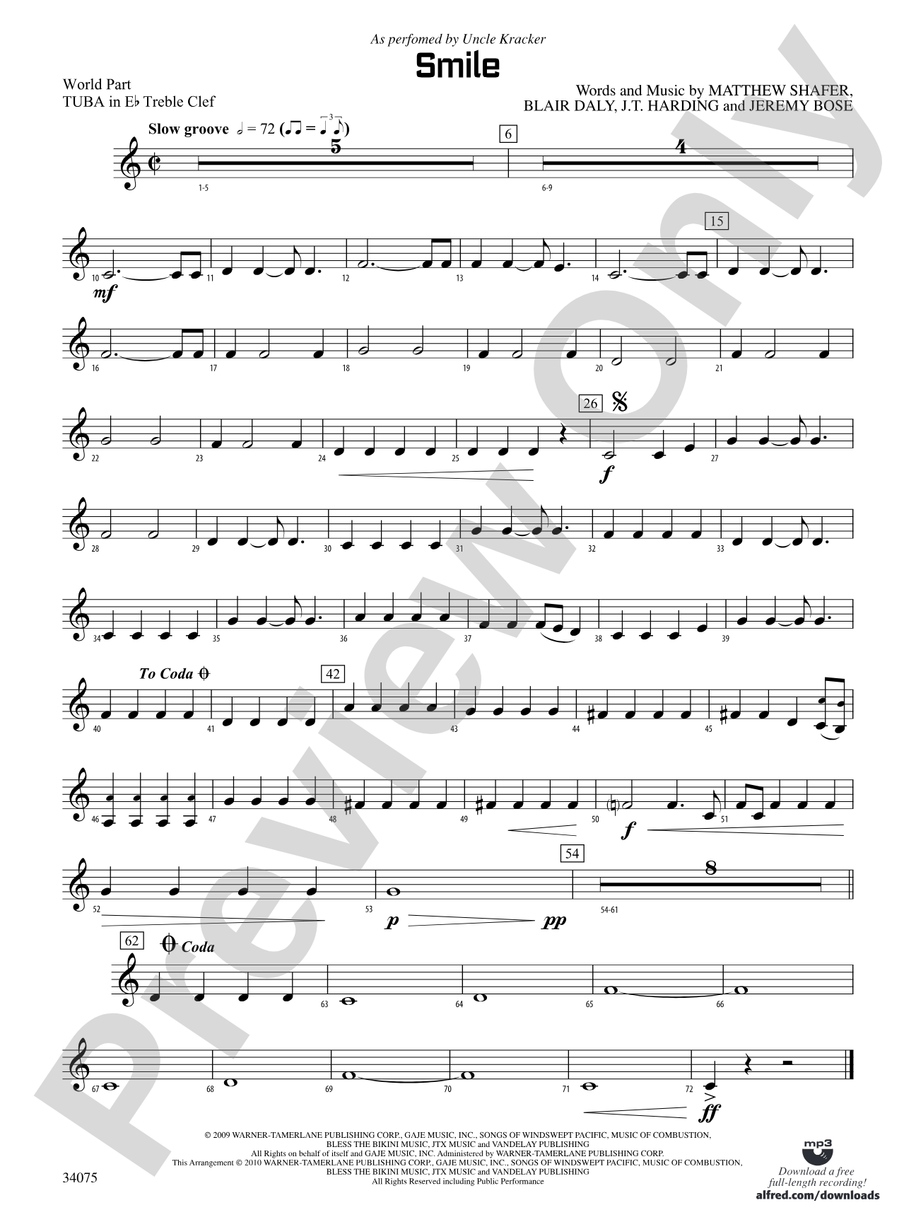 Smile: (wp) E-flat Tuba T.C.