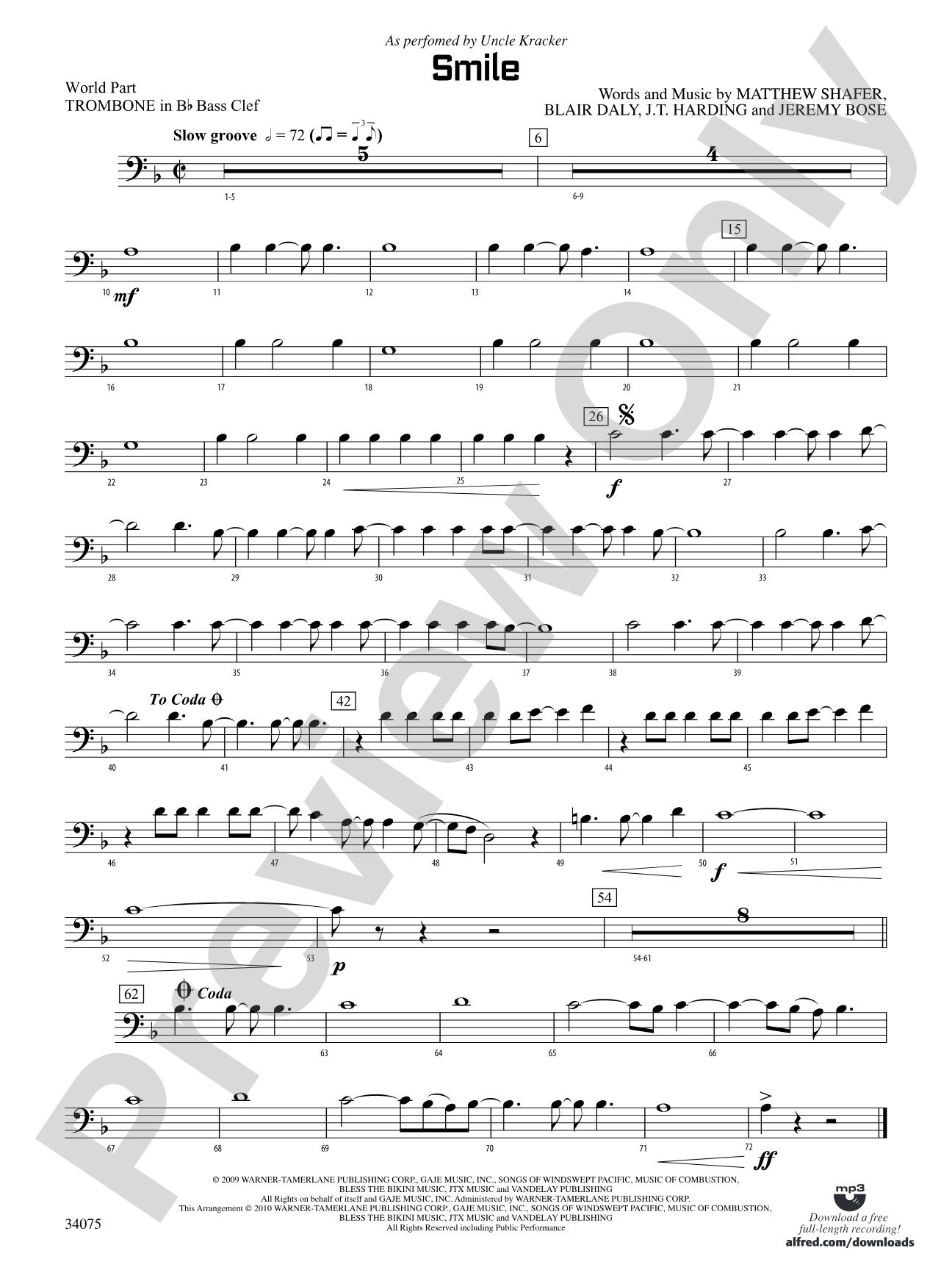 Smile: (wp) 1st B-flat Trombone B.C.