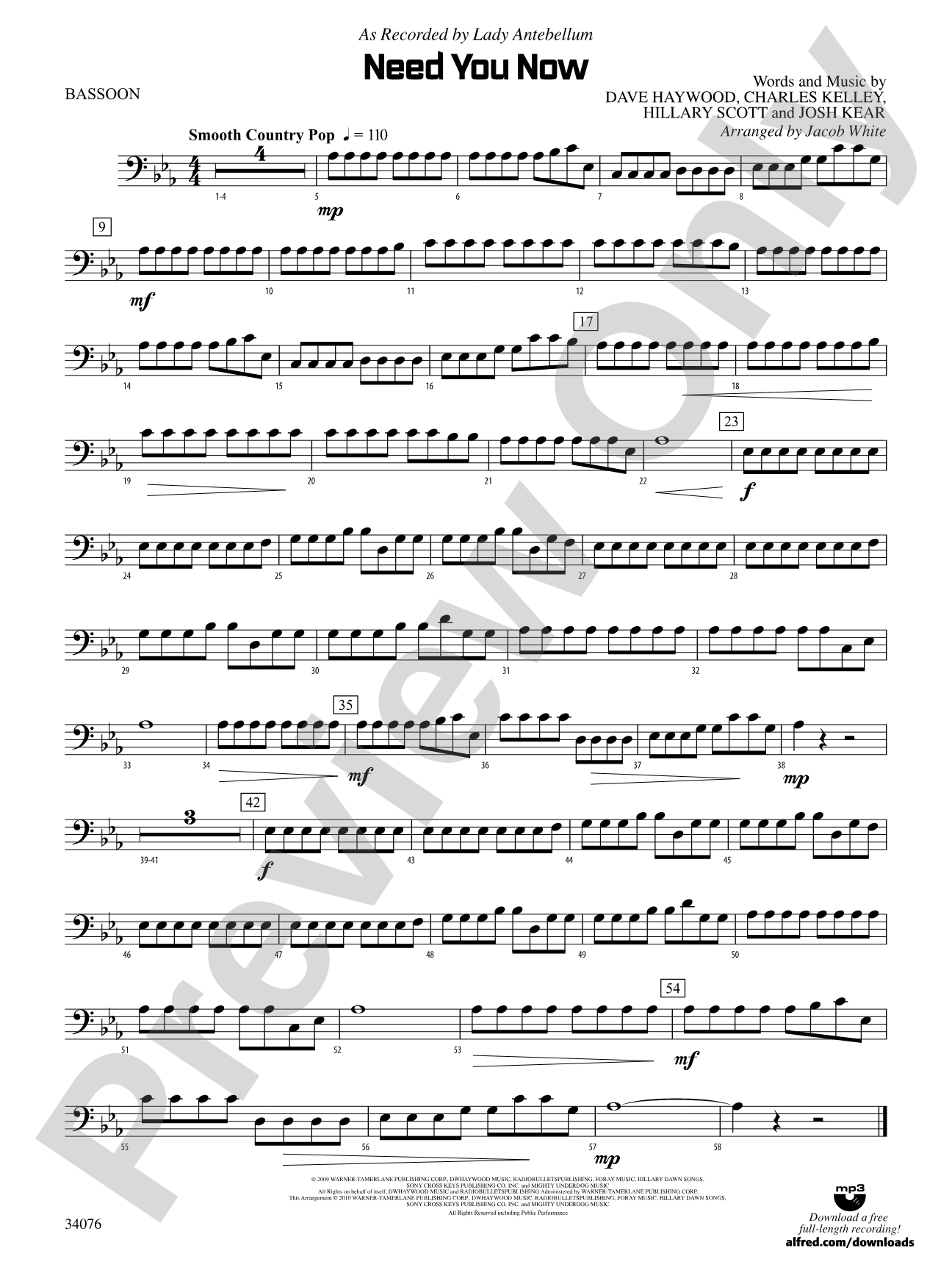 Need You Now: Bassoon