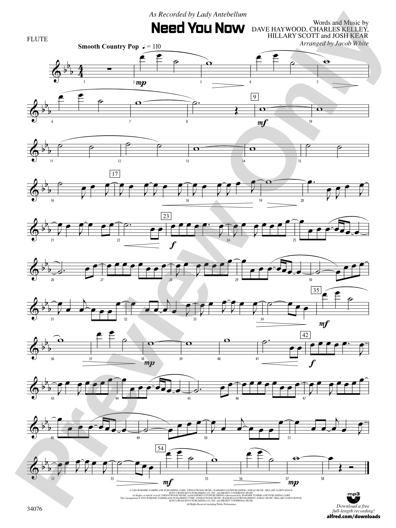 Need You Now: Flute