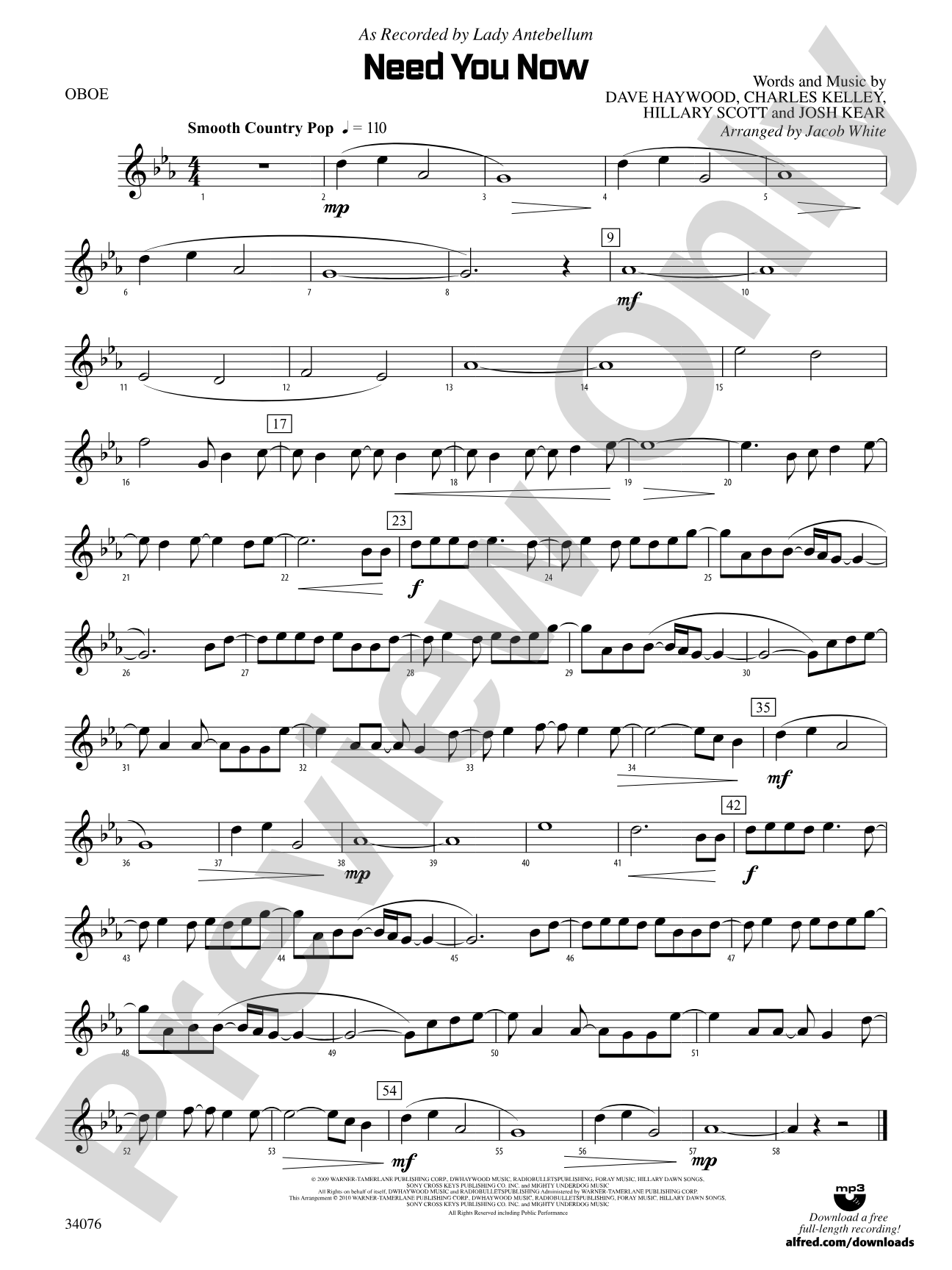 Need You Now: Oboe