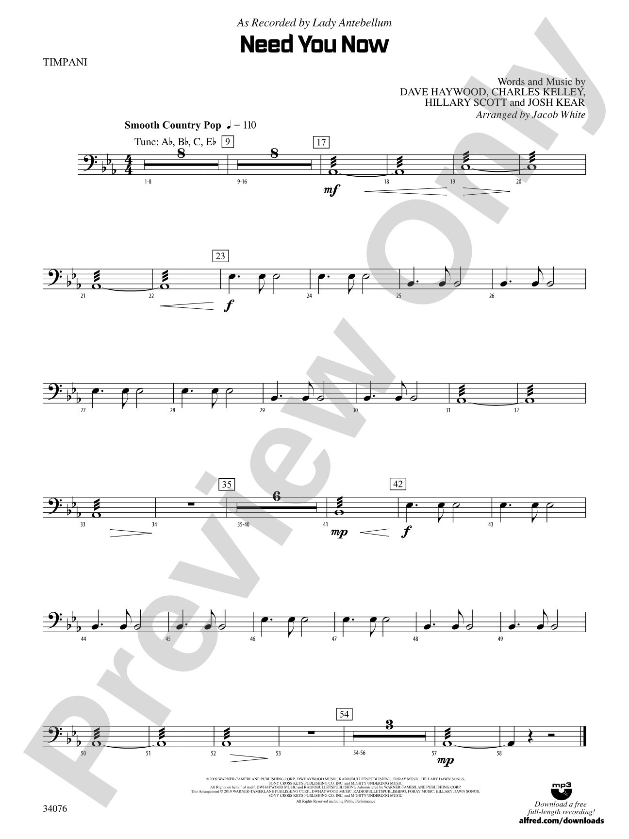 Need You Now: Timpani