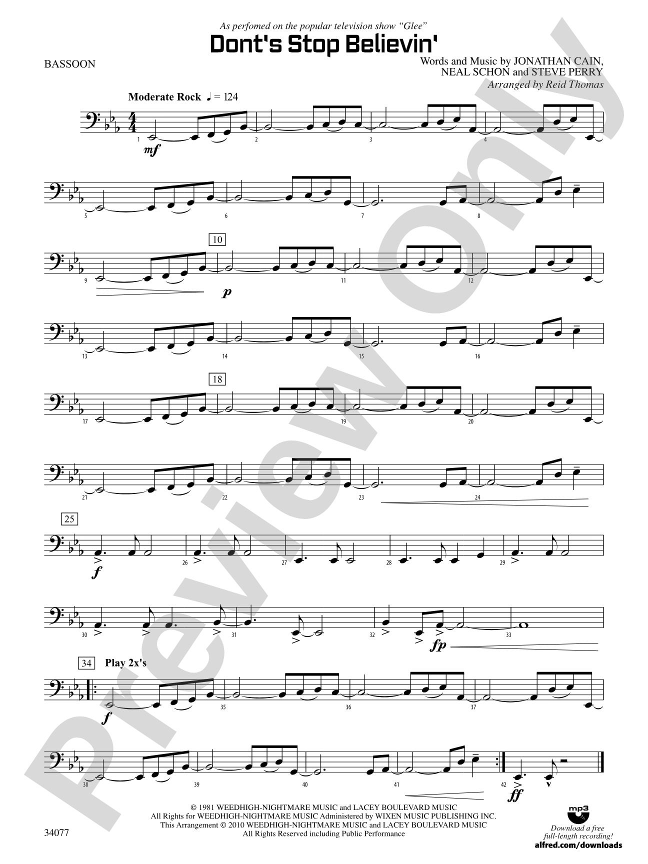 Don't Stop Believin': Bassoon