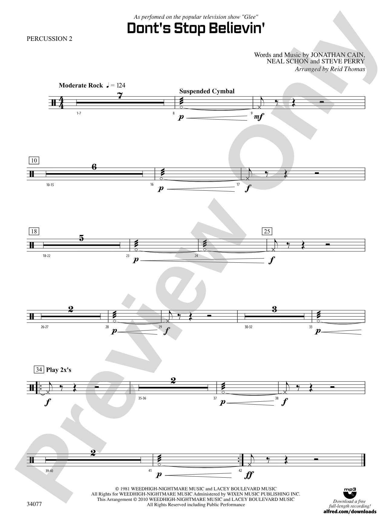Don't Stop Believin': 2nd Percussion