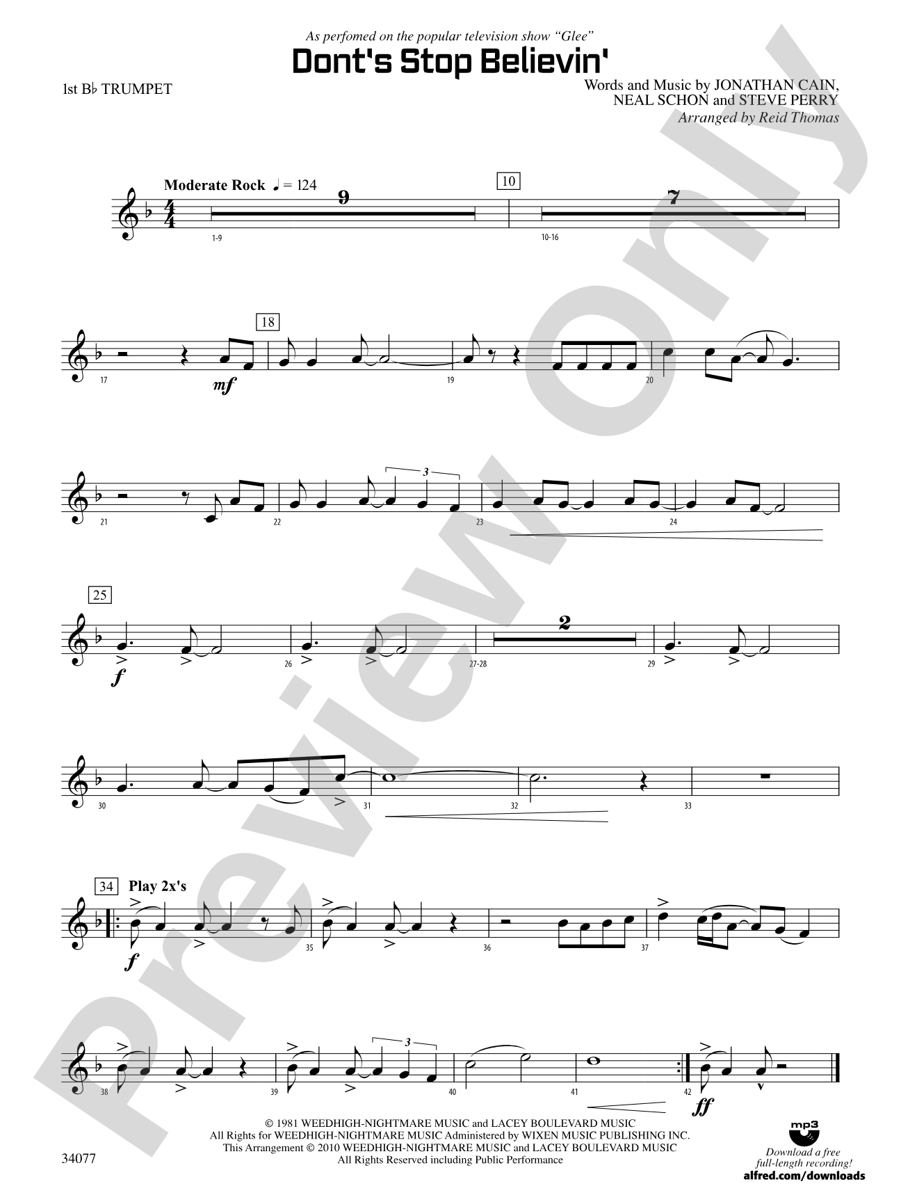 Don't Stop Believin': 1st B-flat Trumpet