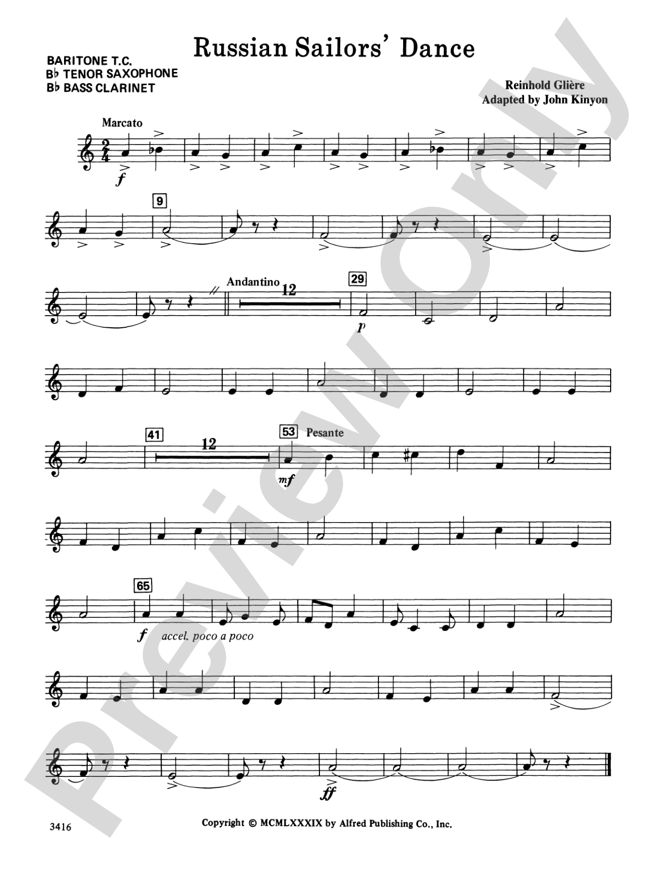 Russian Sailors' Dance: Baritone T.C.