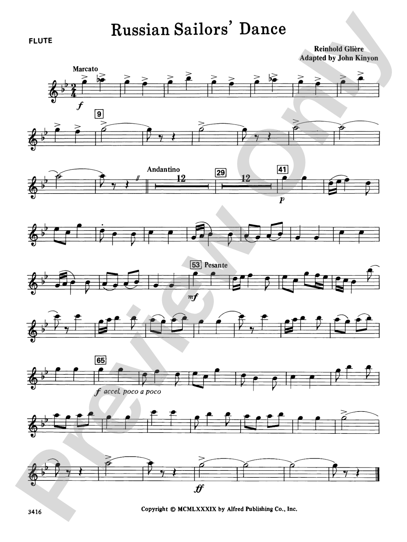 Russian Sailors' Dance: Flute
