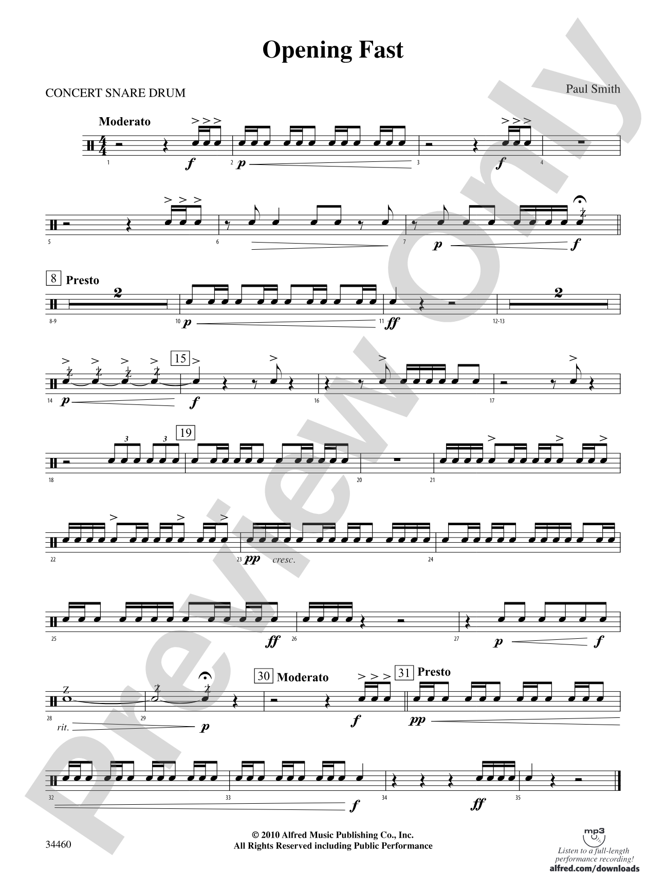 OPENING FAST/PERC ENS: 1st Percussion