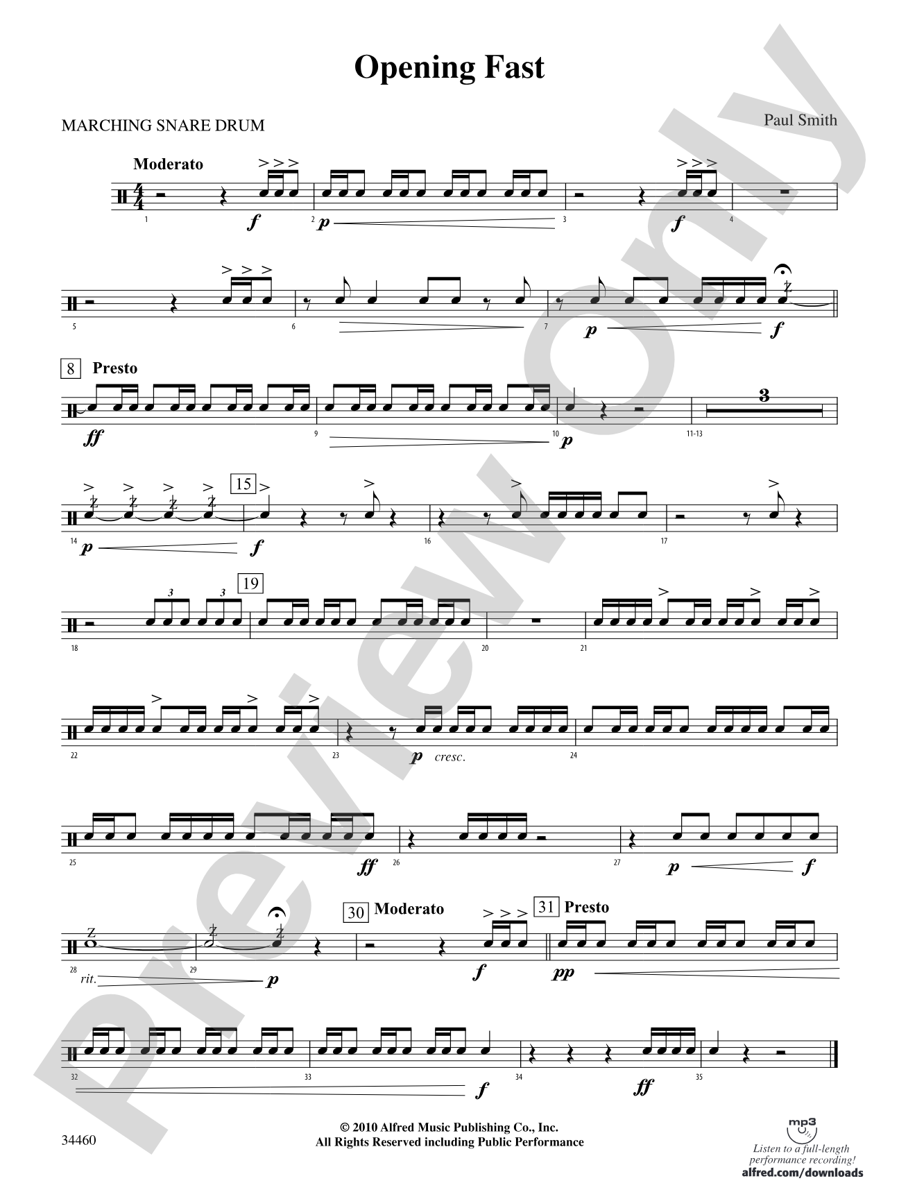 OPENING FAST/PERC ENS: 2nd Percussion