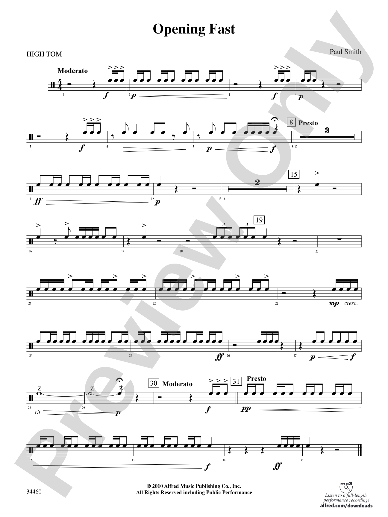 OPENING FAST/PERC ENS: 3rd Percussion