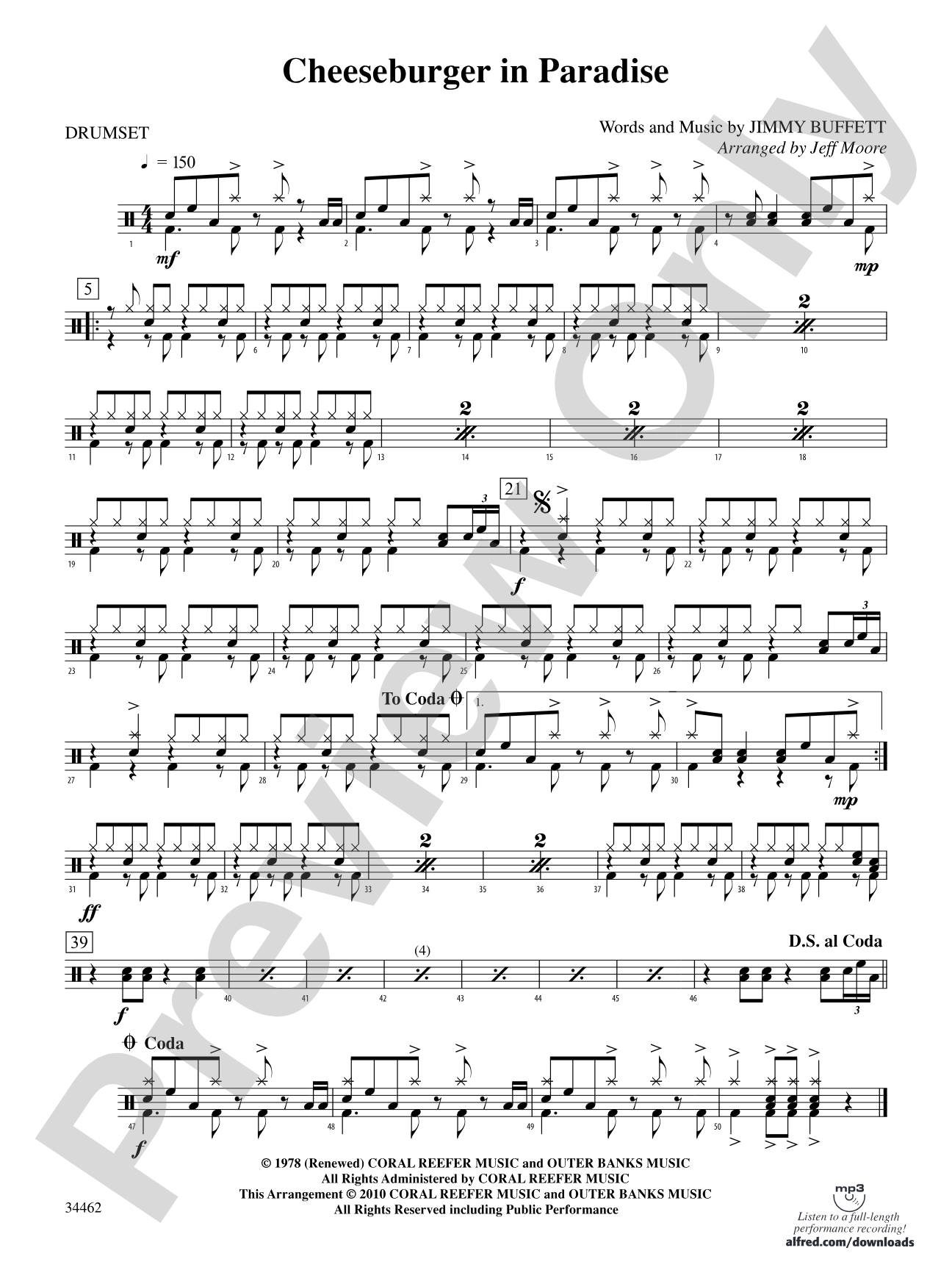 Cheeseburger in Paradise: Drums