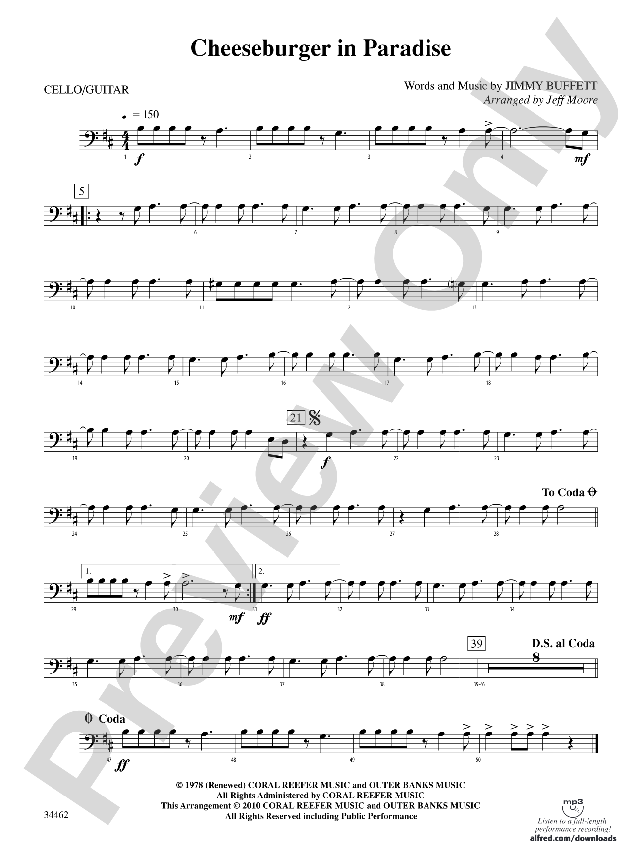 Cheeseburger in Paradise: Cello