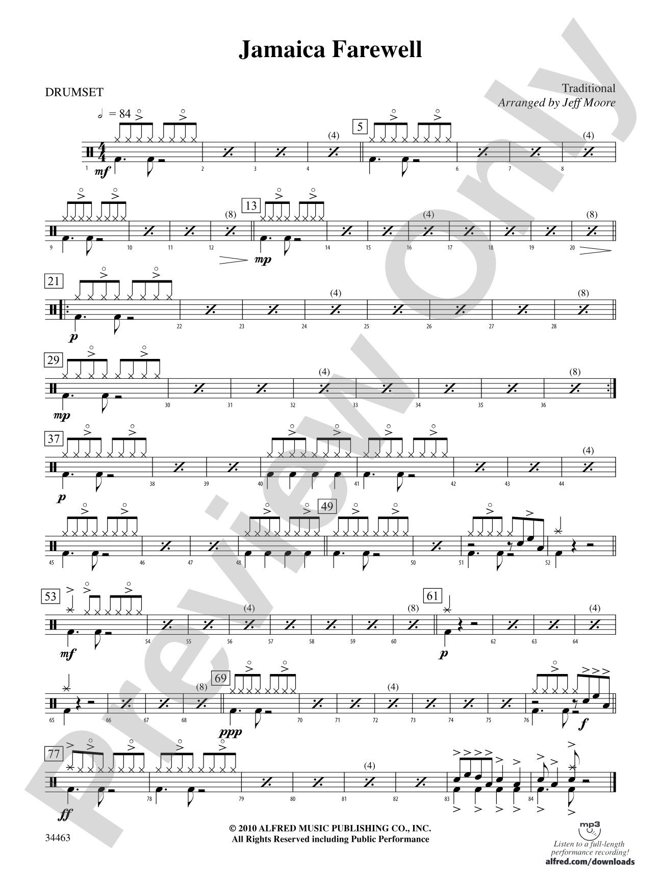 Jamaica Farewell: Drums