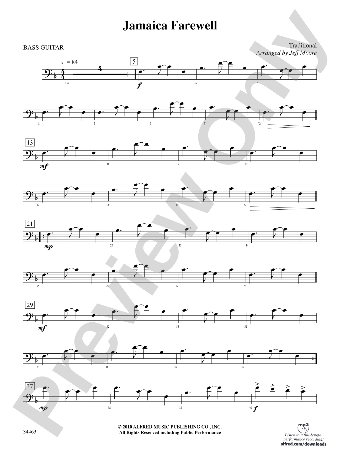 Jamaica Farewell: String Bass
