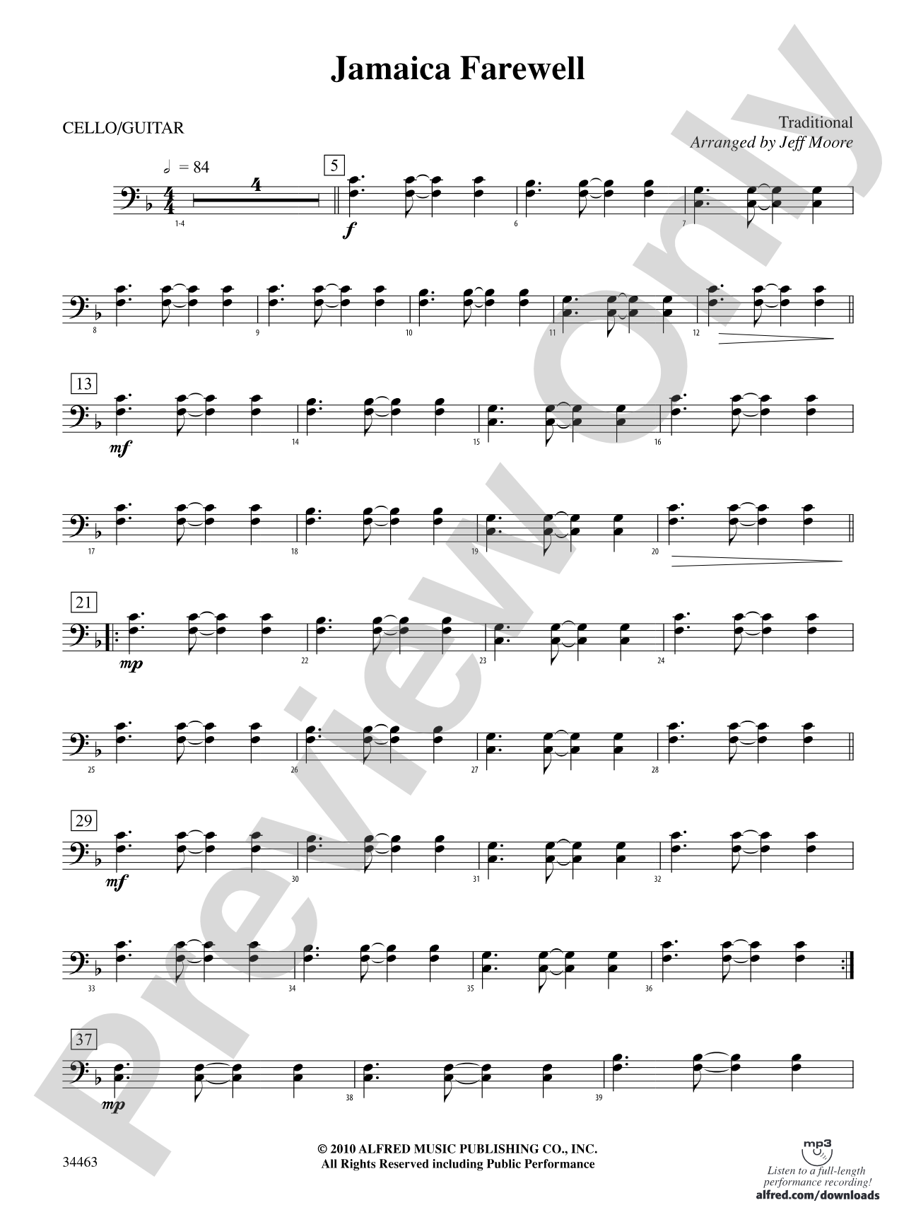 Jamaica Farewell: Cello