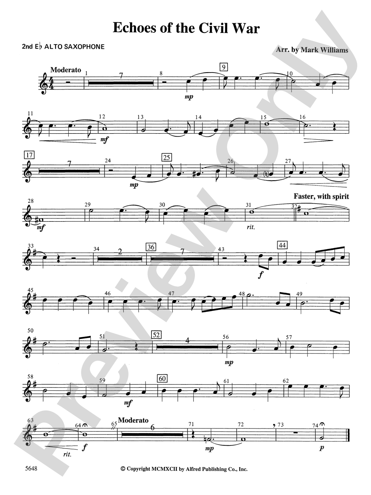 Echoes of the Civil War: 2nd E-flat Alto Saxophone