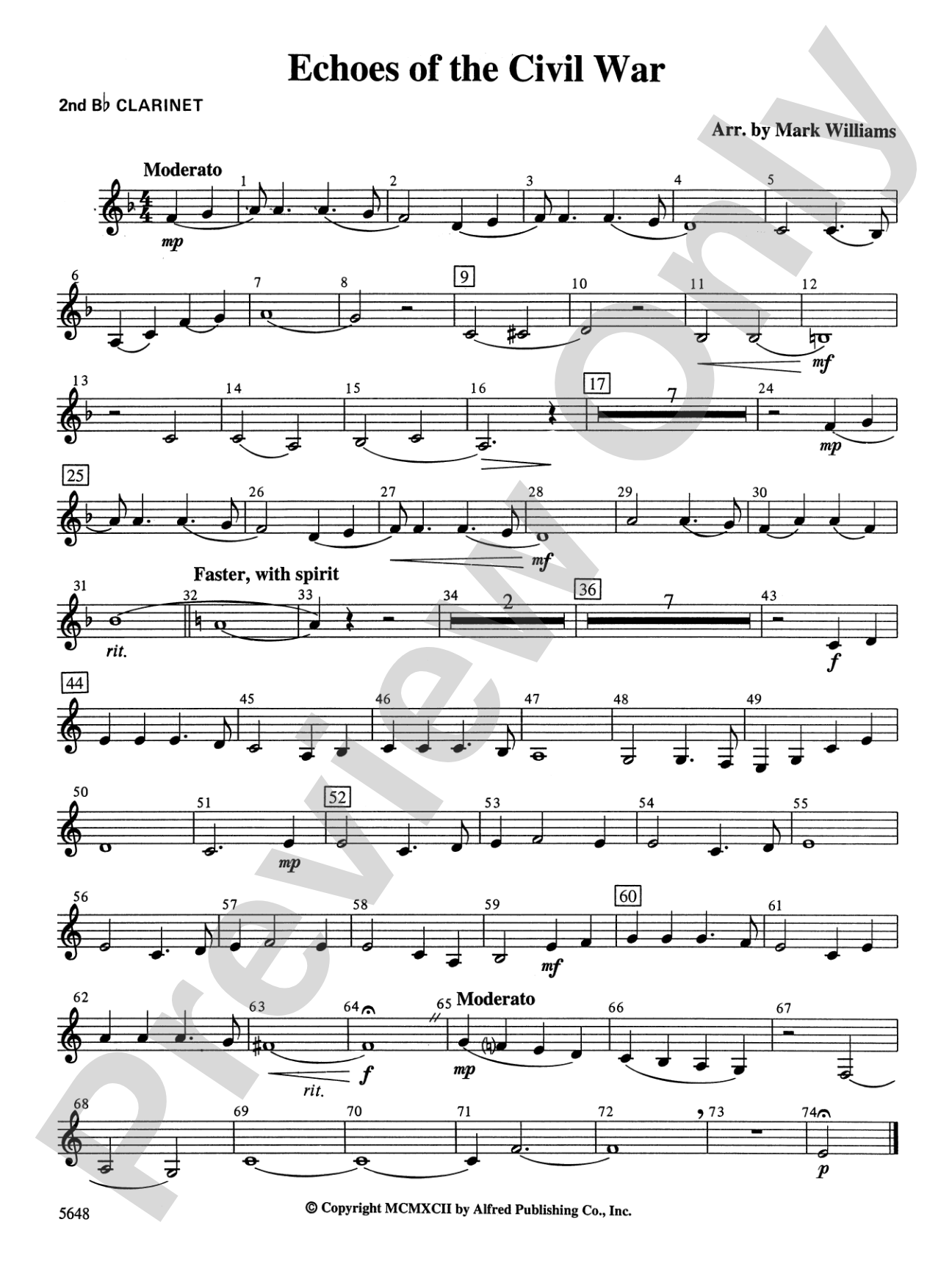 Echoes of the Civil War: 2nd B-flat Clarinet