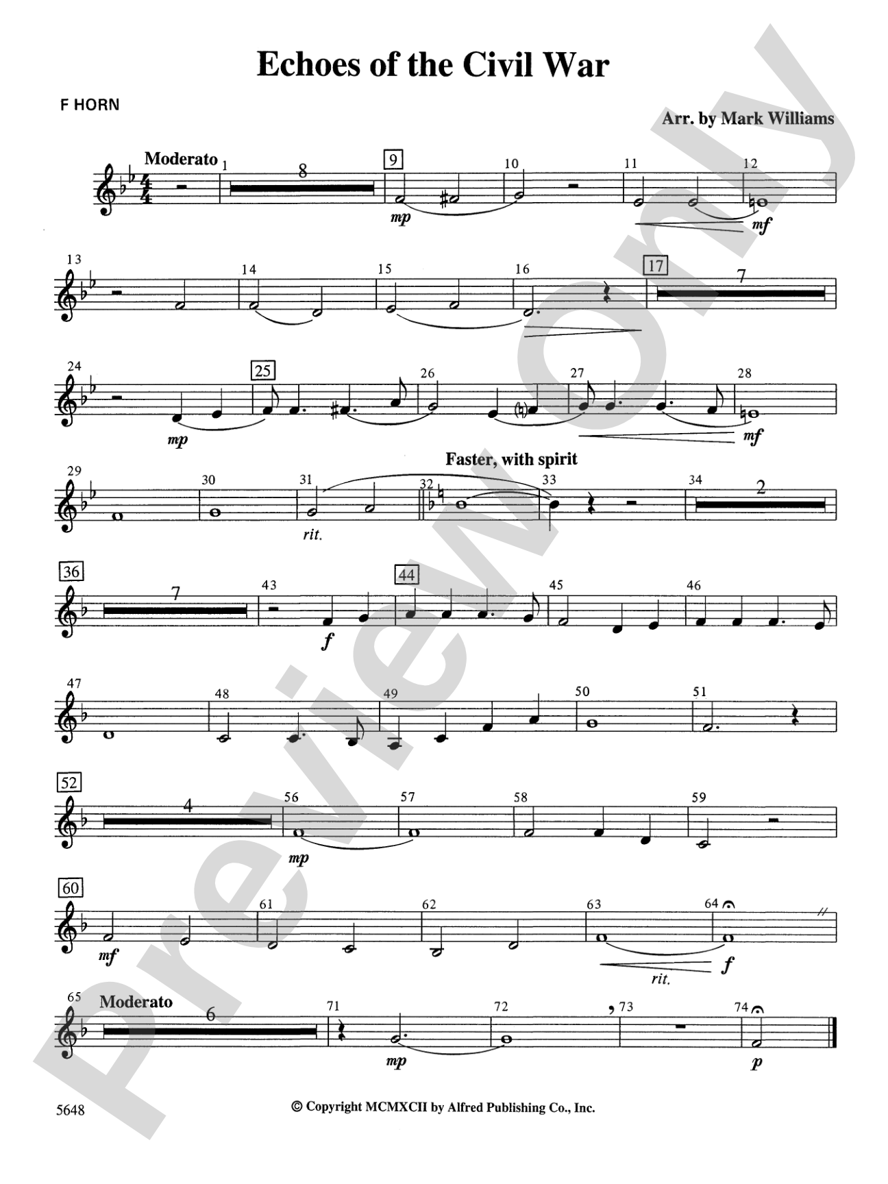 Echoes of the Civil War: 1st F Horn