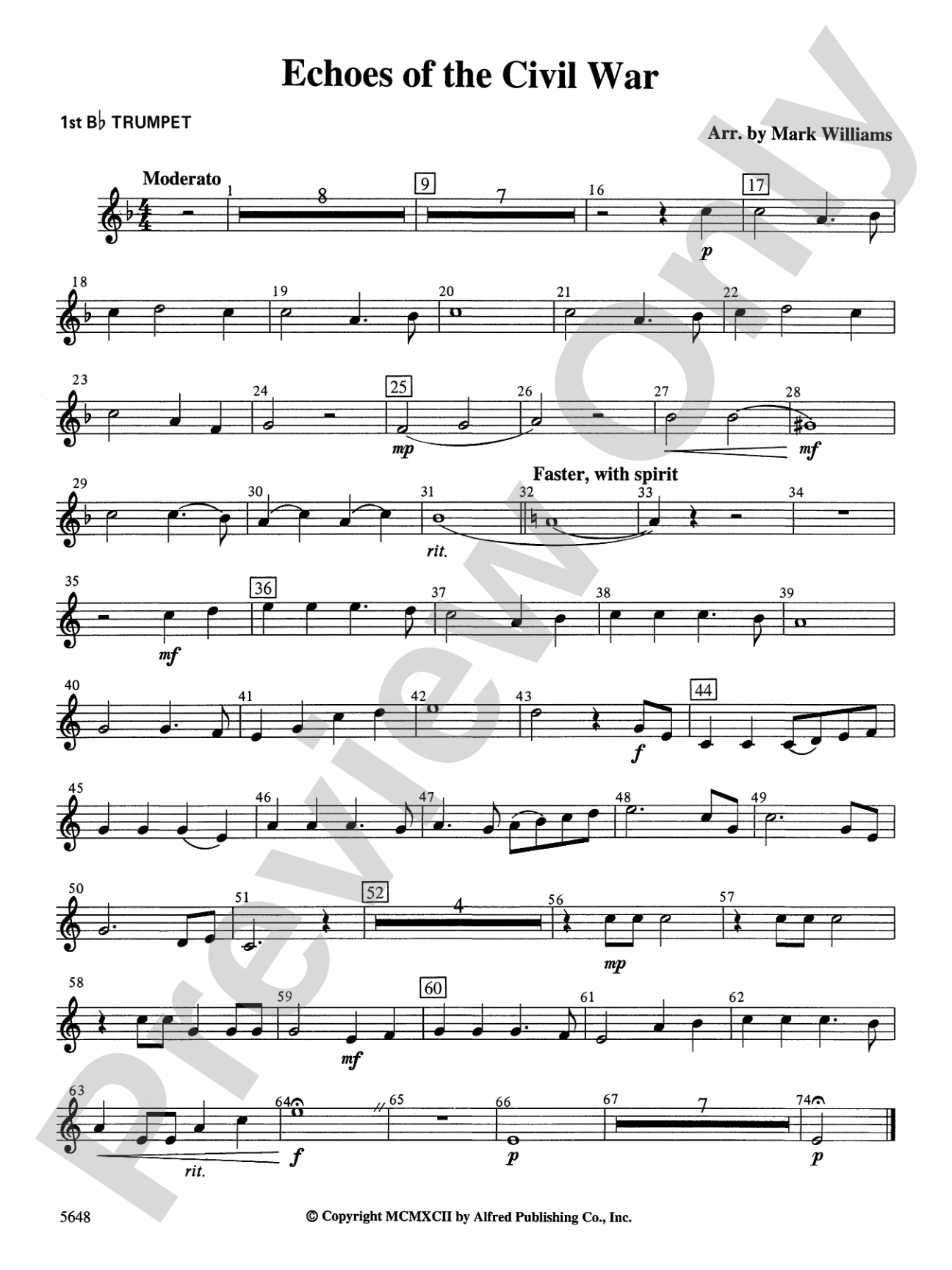 Echoes of the Civil War: 1st B-flat Trumpet