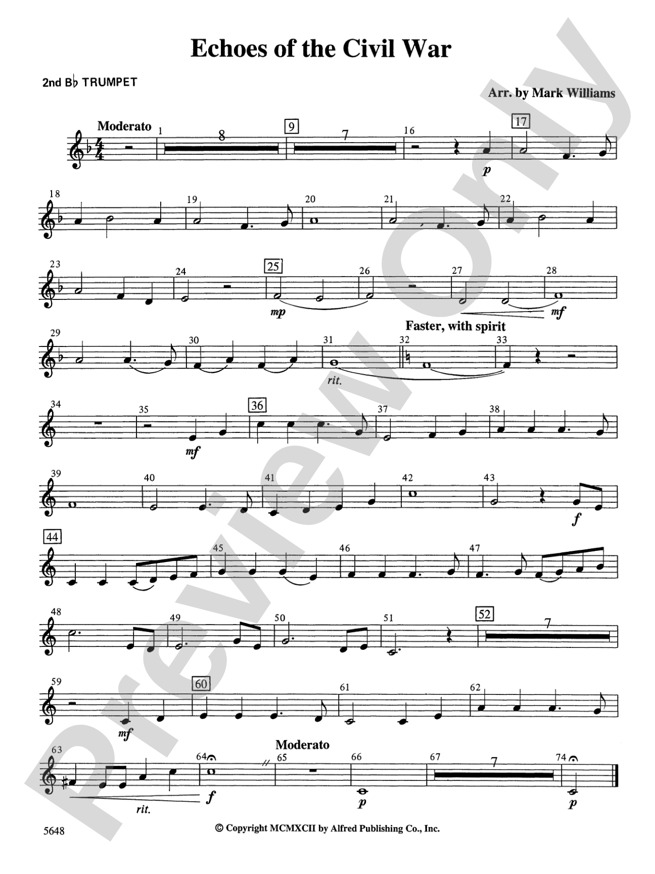 Echoes of the Civil War: 2nd B-flat Trumpet