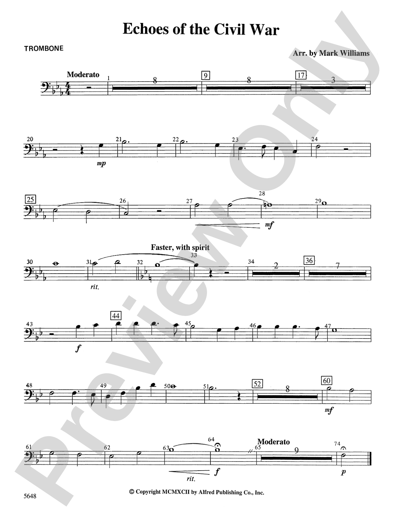 Echoes of the Civil War: 1st Trombone