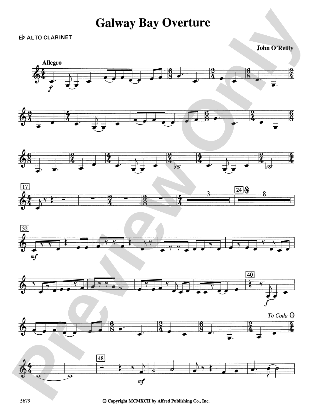 Galway Bay Overture: E-flat Alto Clarinet