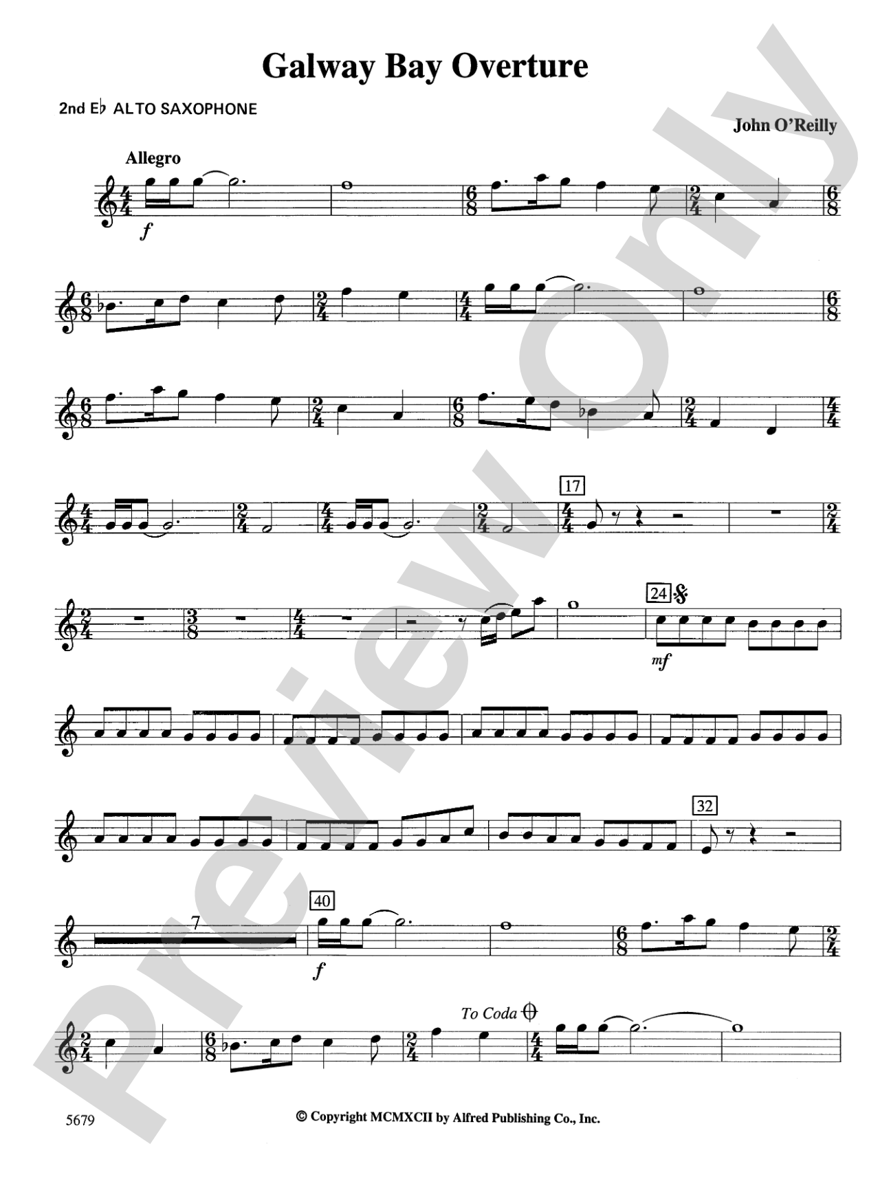 Galway Bay Overture: 2nd E-flat Alto Saxophone