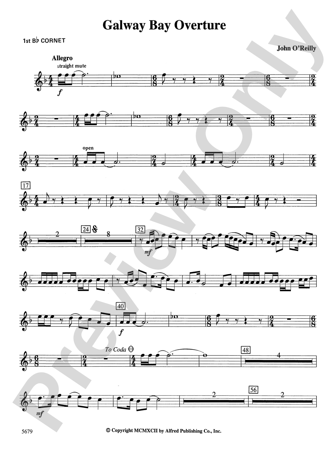 Galway Bay Overture: 1st B-flat Cornet