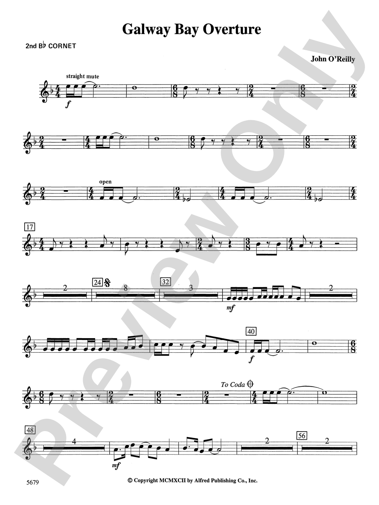 Galway Bay Overture: 2nd B-flat Cornet