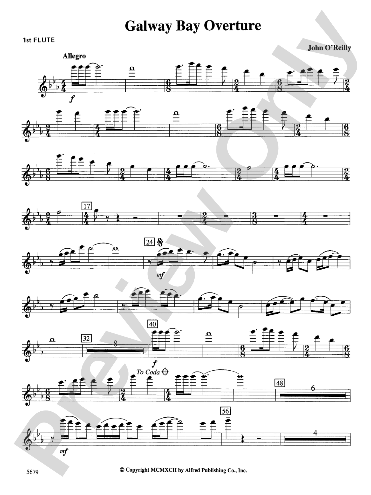 Galway Bay Overture: Flute