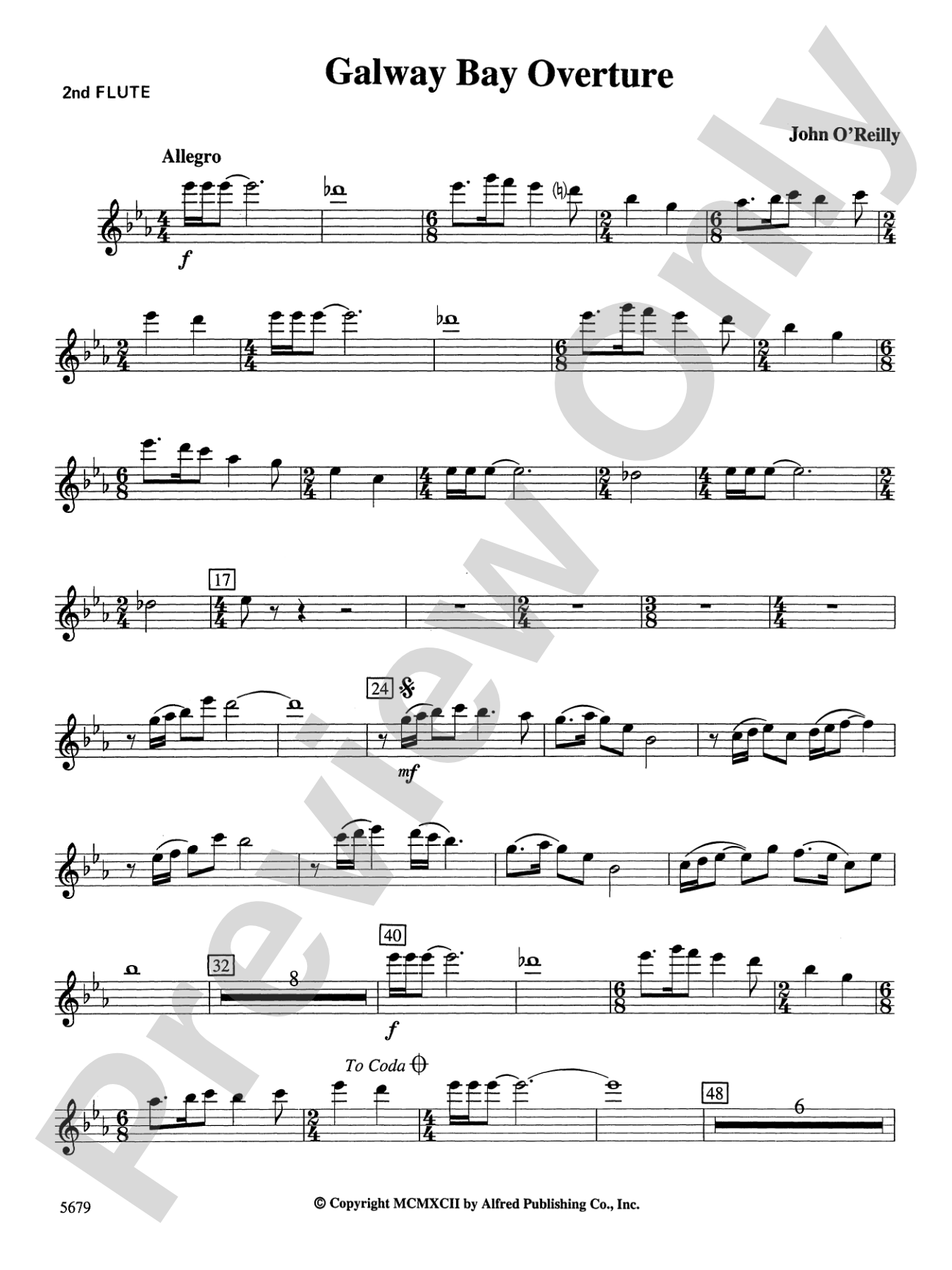 Galway Bay Overture: 2nd Flute