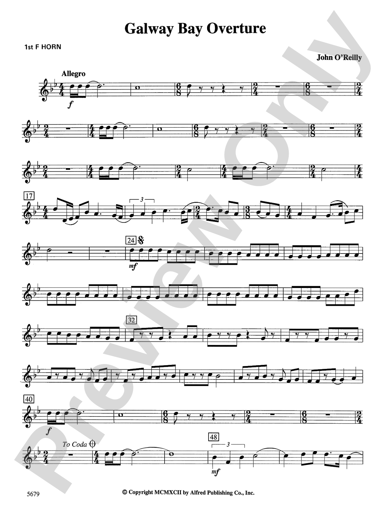 Galway Bay Overture: 1st F Horn