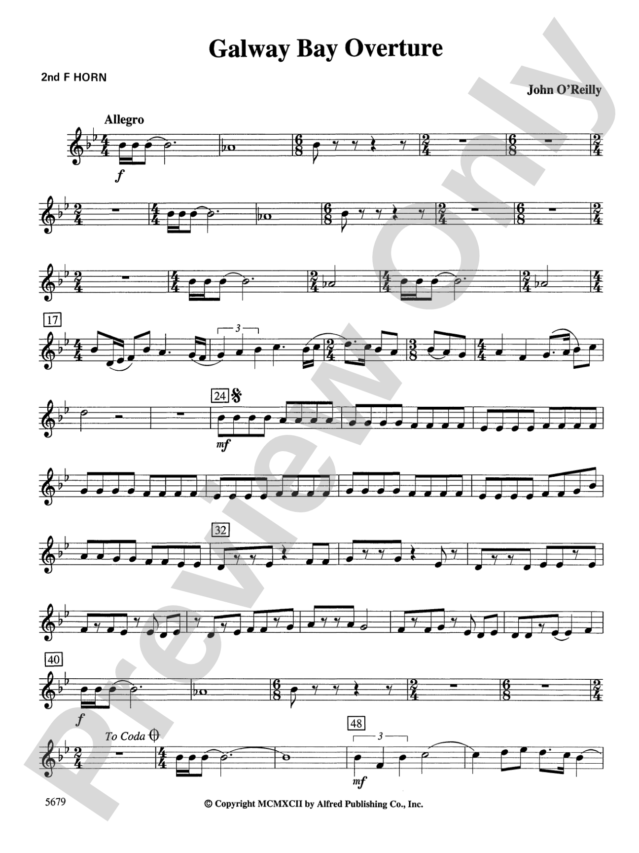 Galway Bay Overture: 2nd F Horn