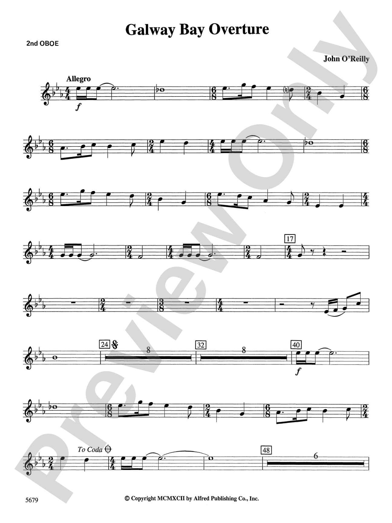 Galway Bay Overture: 2nd Oboe
